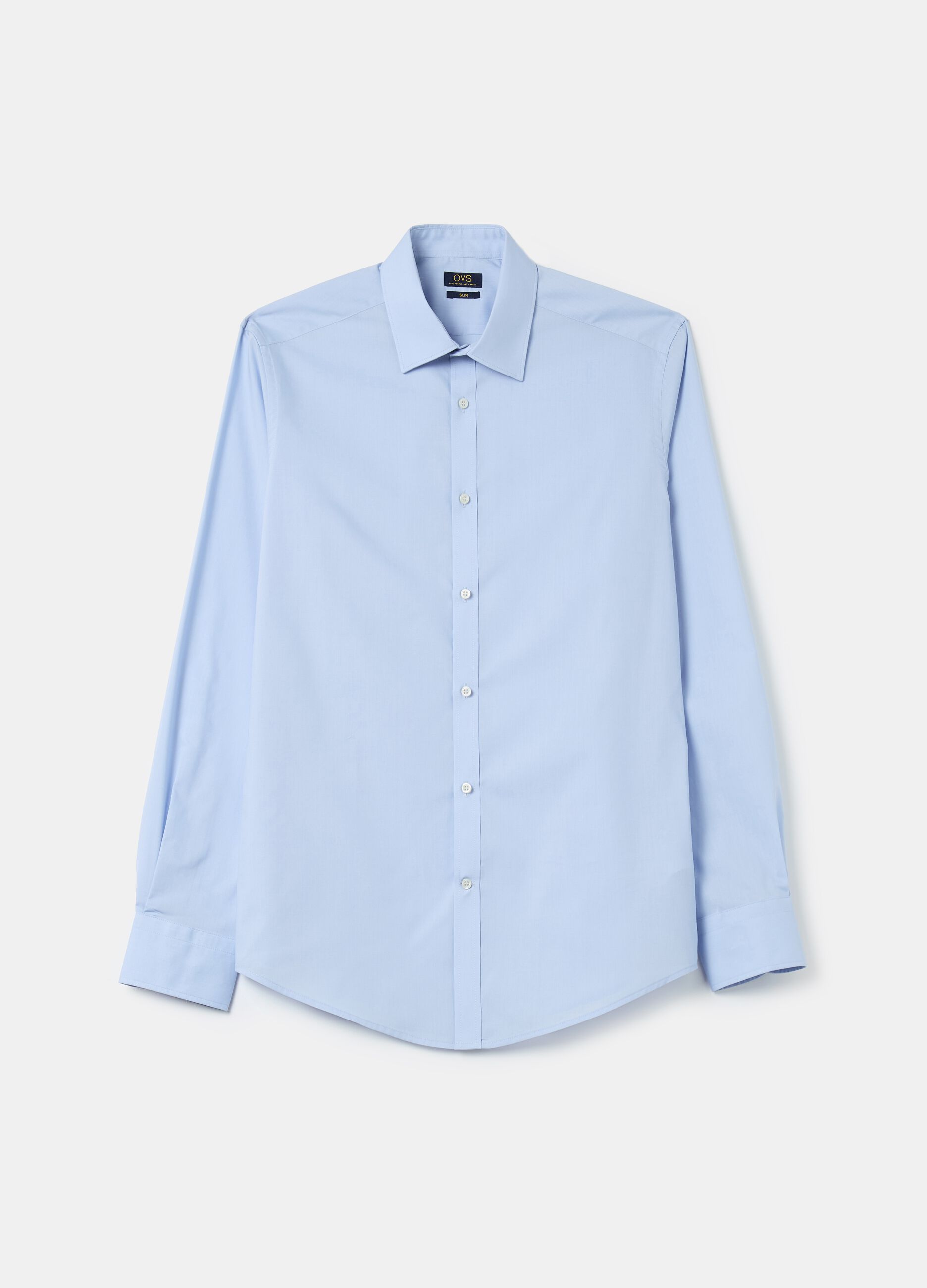 Solid colour slim fit shirt