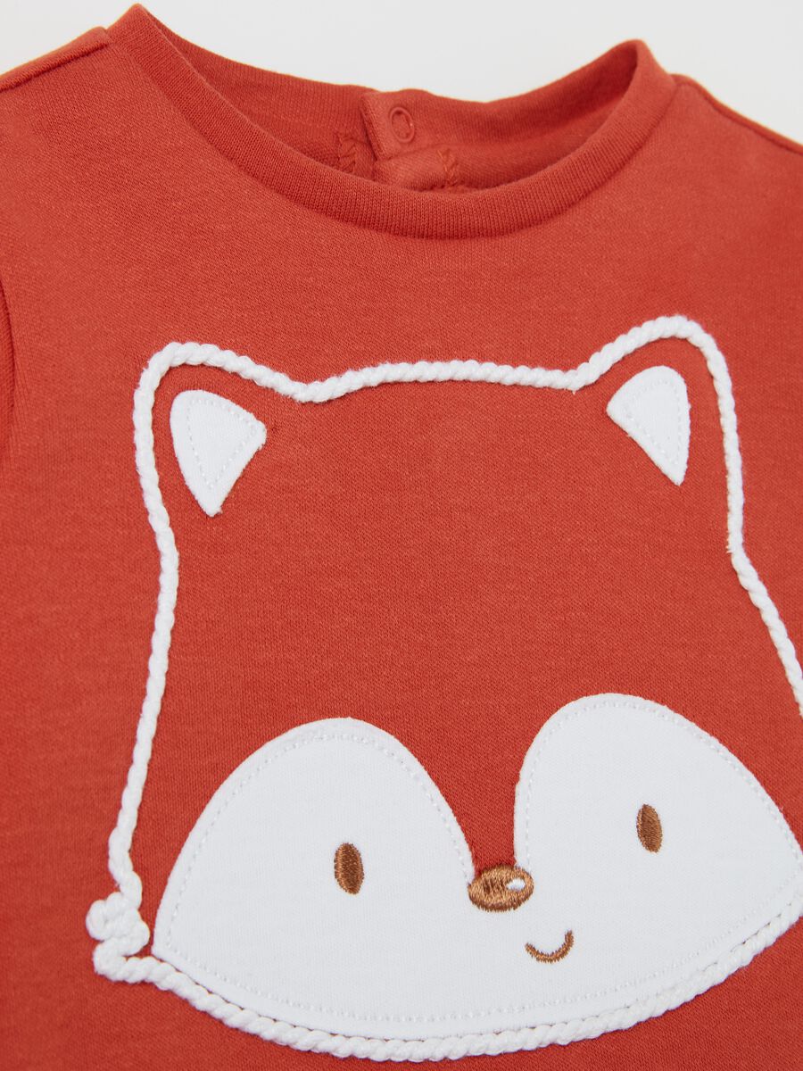 Organic cotton T-shirt with fox application_2