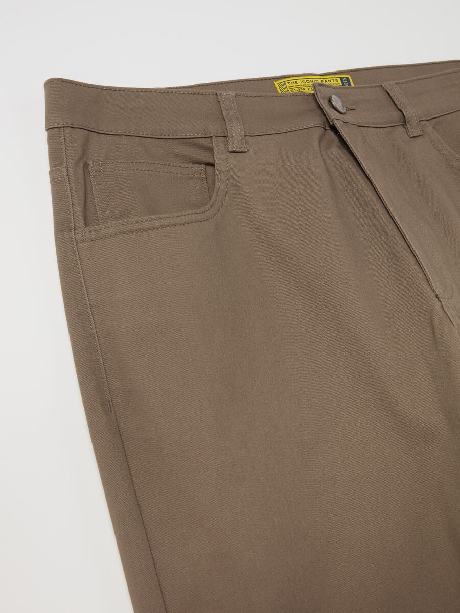 Slim-fit twill trousers with five pockets_5