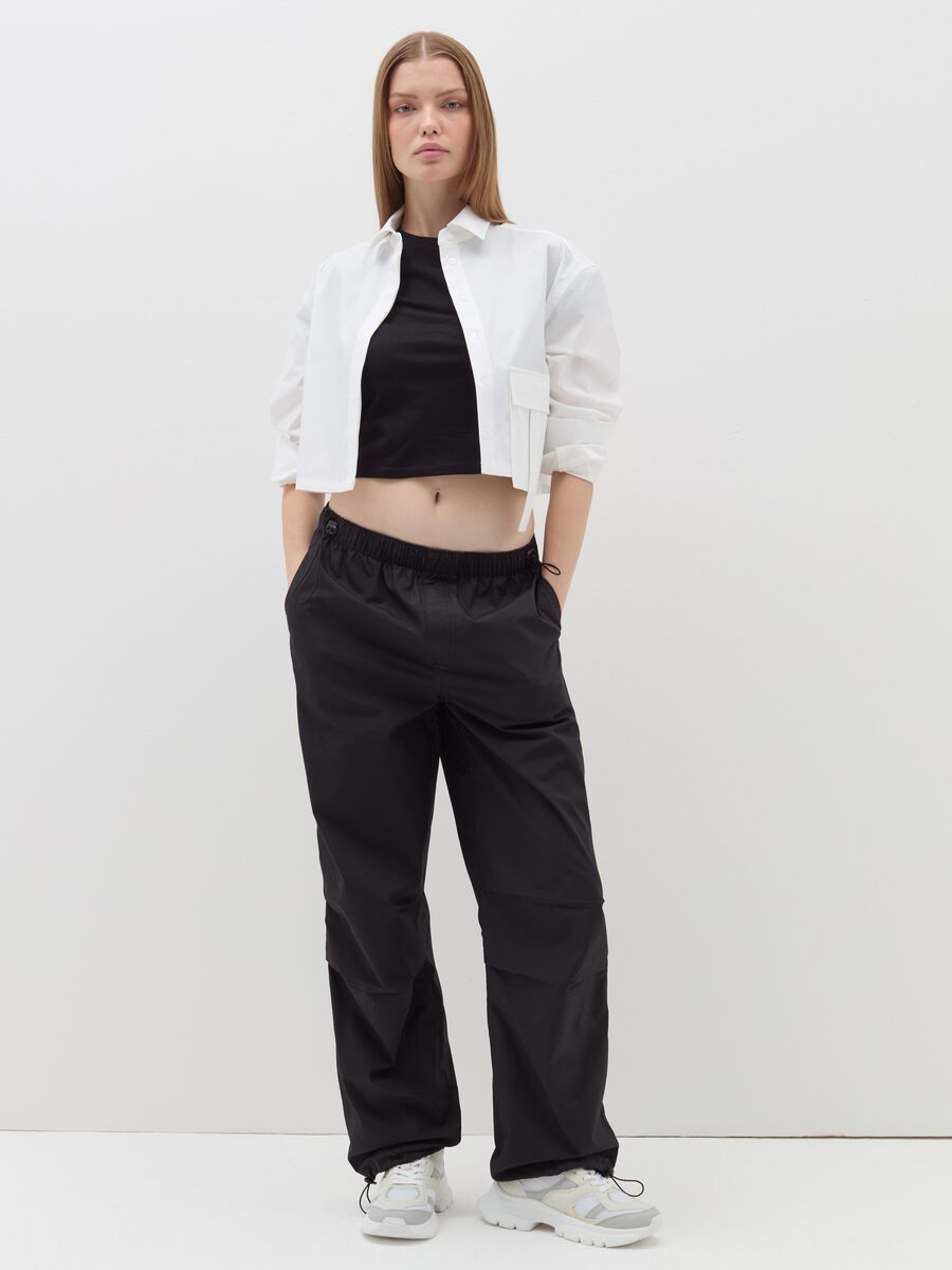 Cotton parachute trousers_0