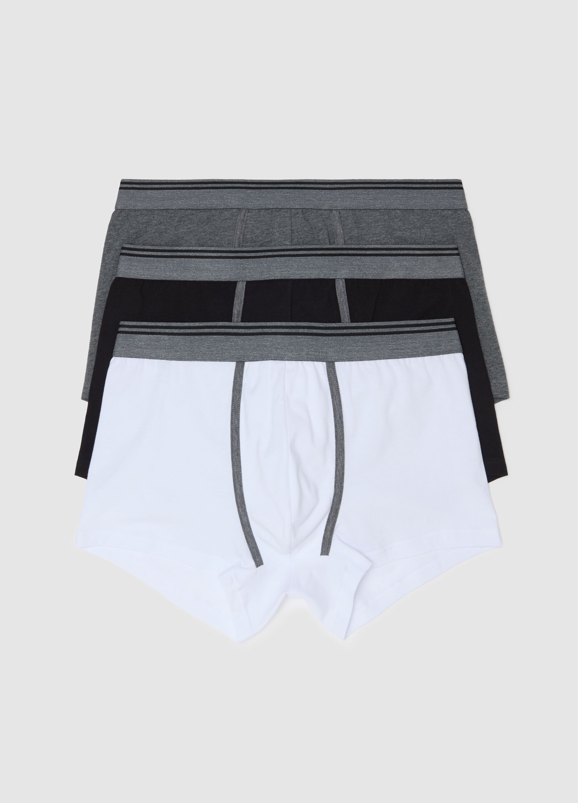 Three-pack boxer shorts with striped edging