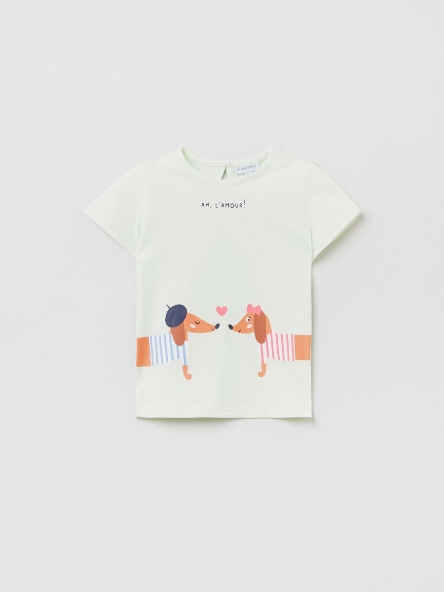 Cotton T-shirt with dachshunds print_0