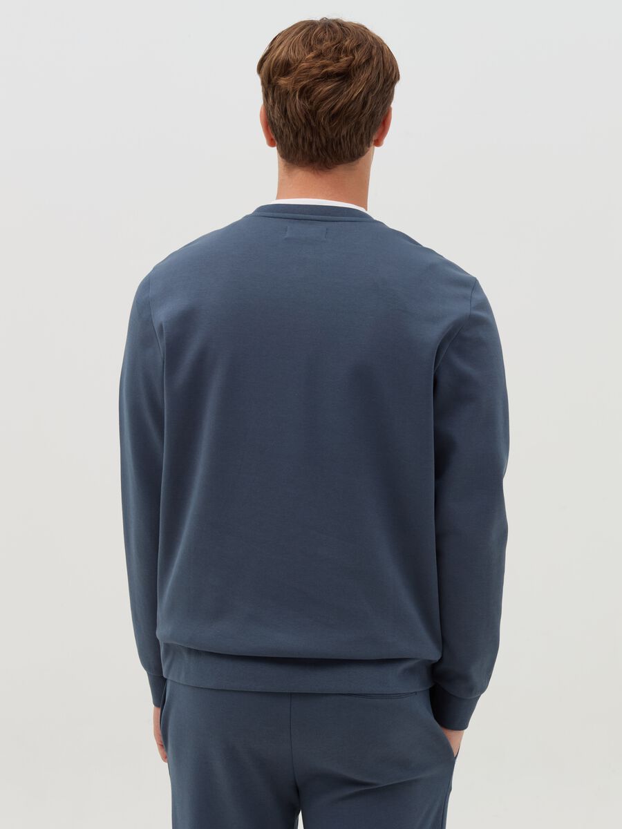 Sweatshirt with round neck and V detail_2