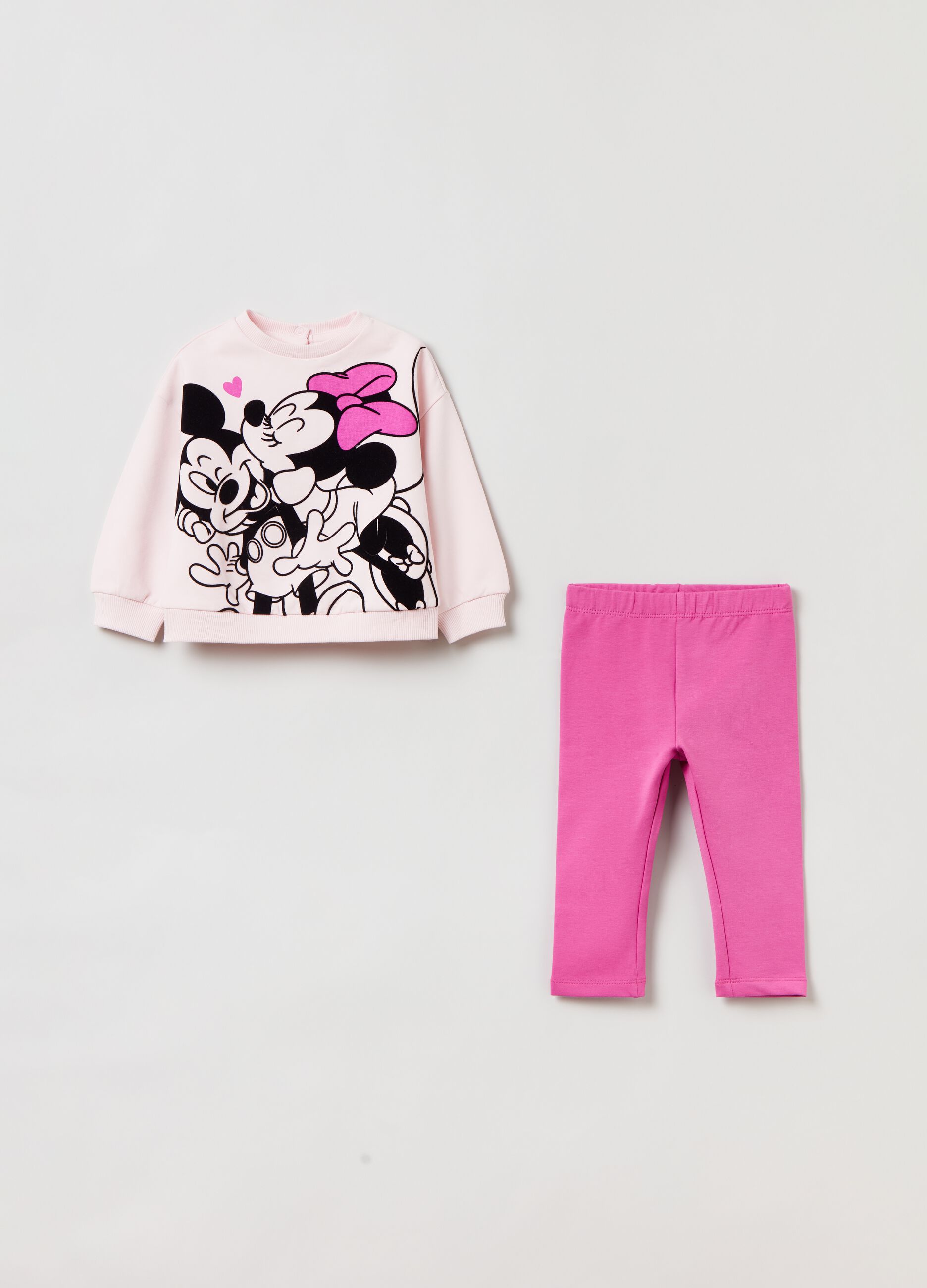 Fleece jogging set with Minnie Mouse print