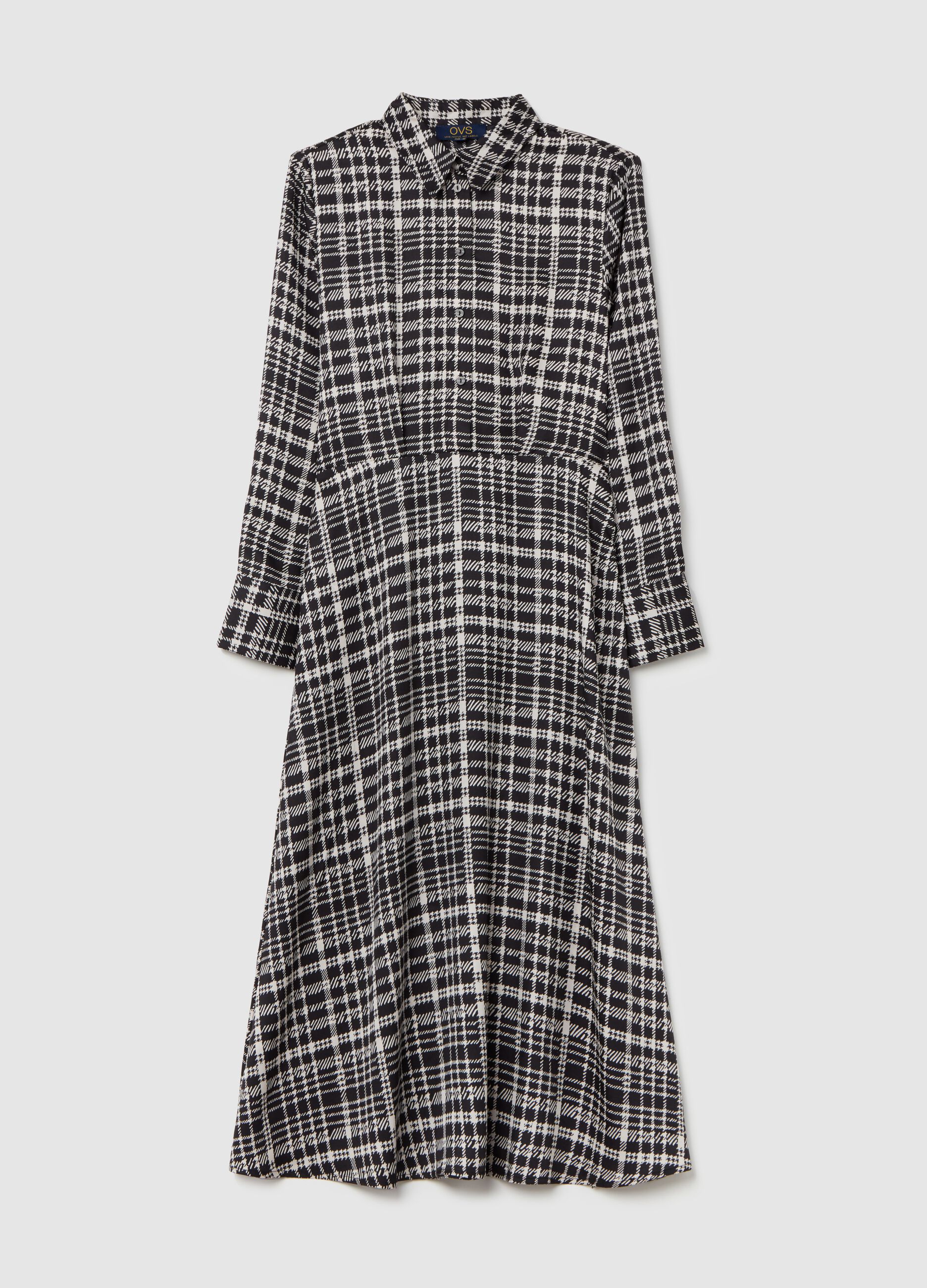 Long shirt dress in prince of Wales