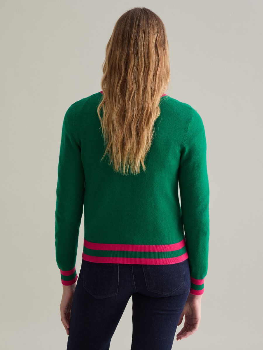 Wool pullover with striped trims_2