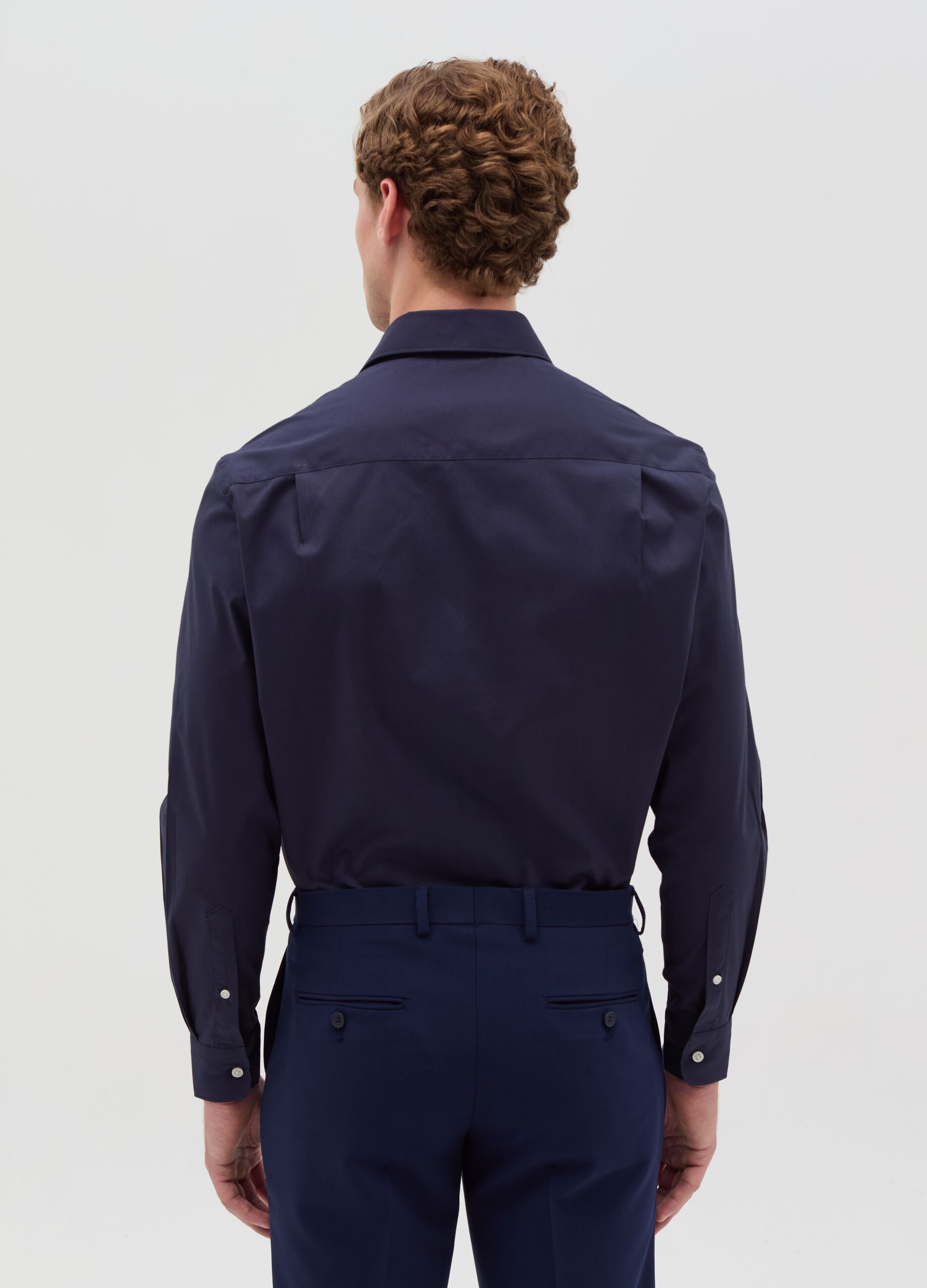 Regular-fit shirt in stretch cotton