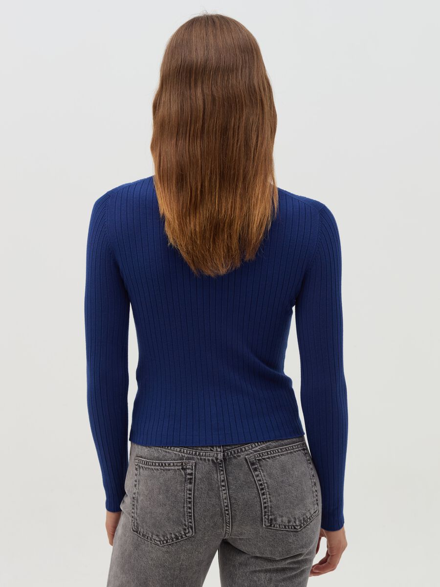 Ribbed knit pullover with mock neck_2