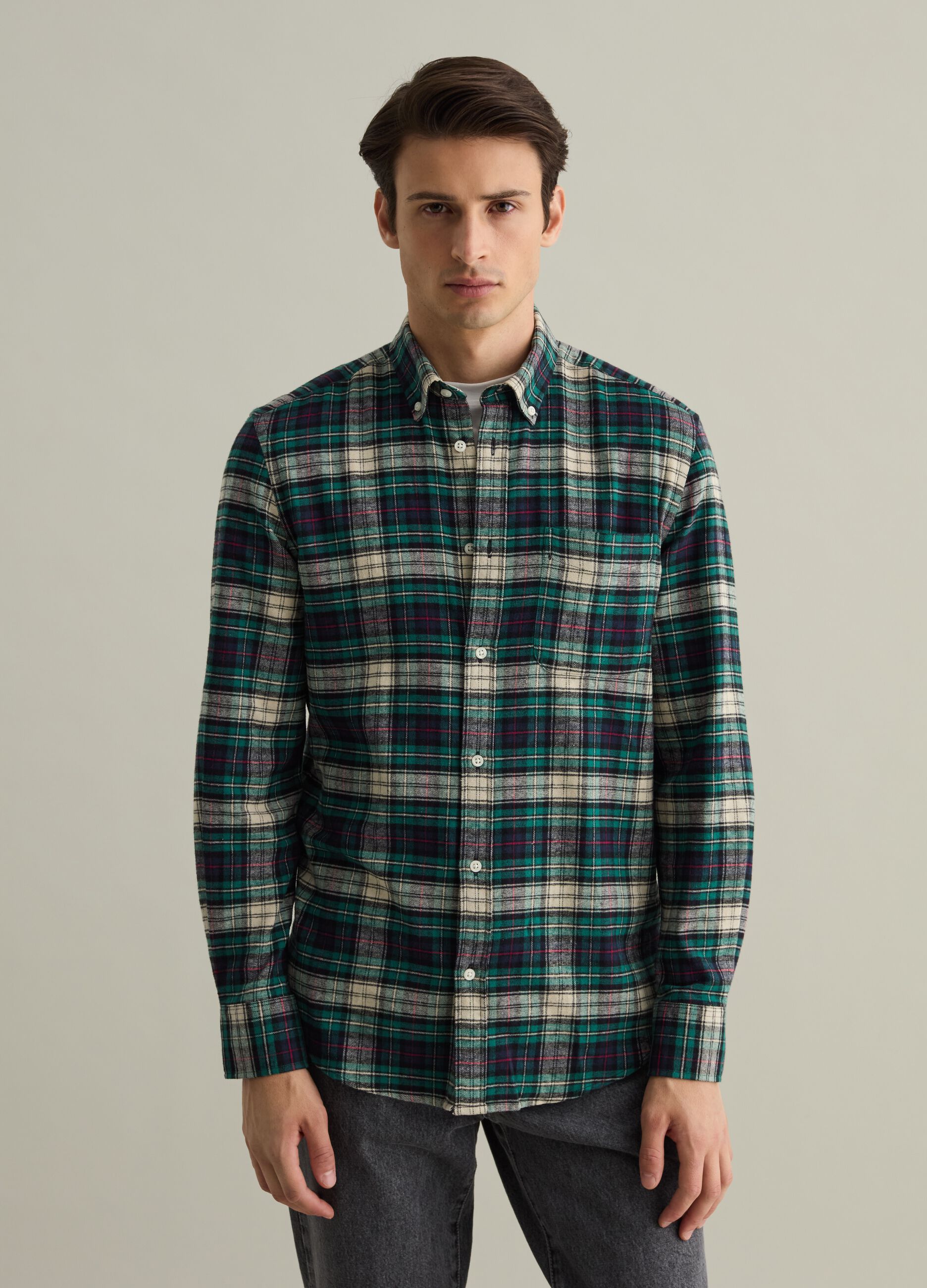 Chequered flannel shirt with pocket