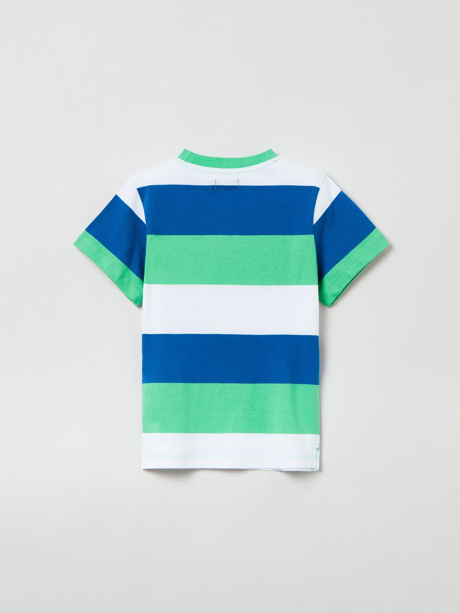 Camiseta de algodón con estampado de rayas_1