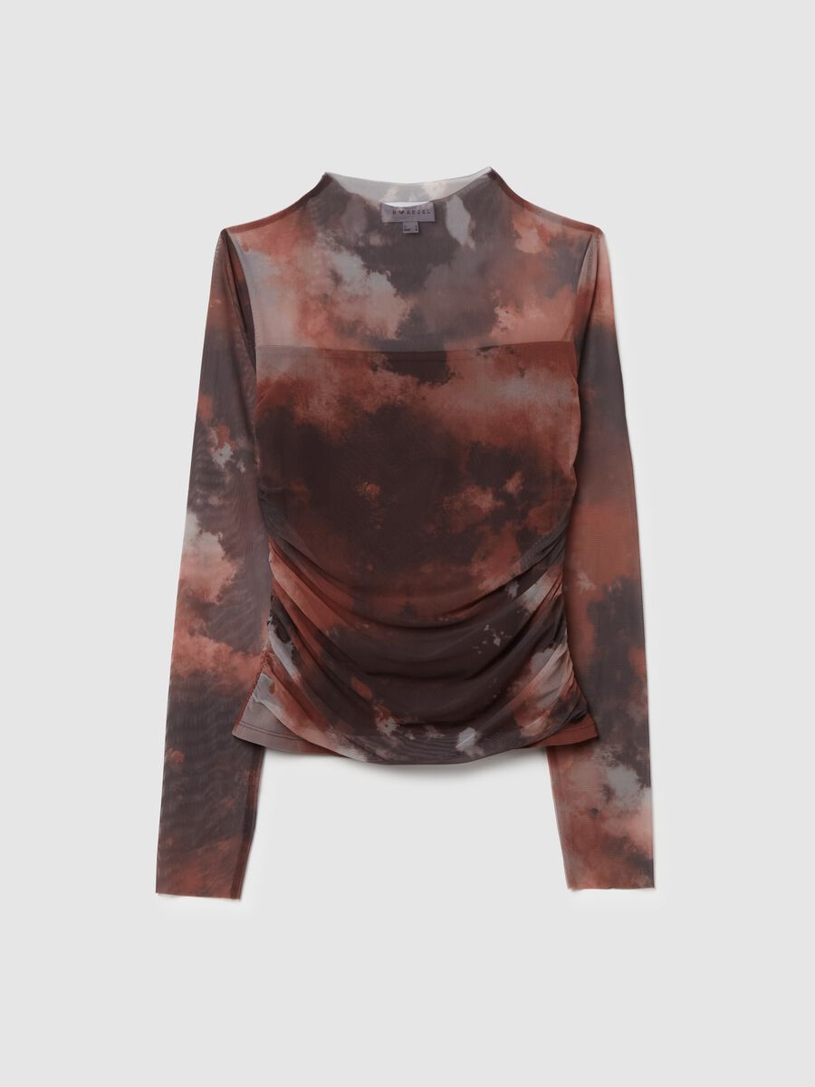 Tie-dye mesh long-sleeved T-shirt_4