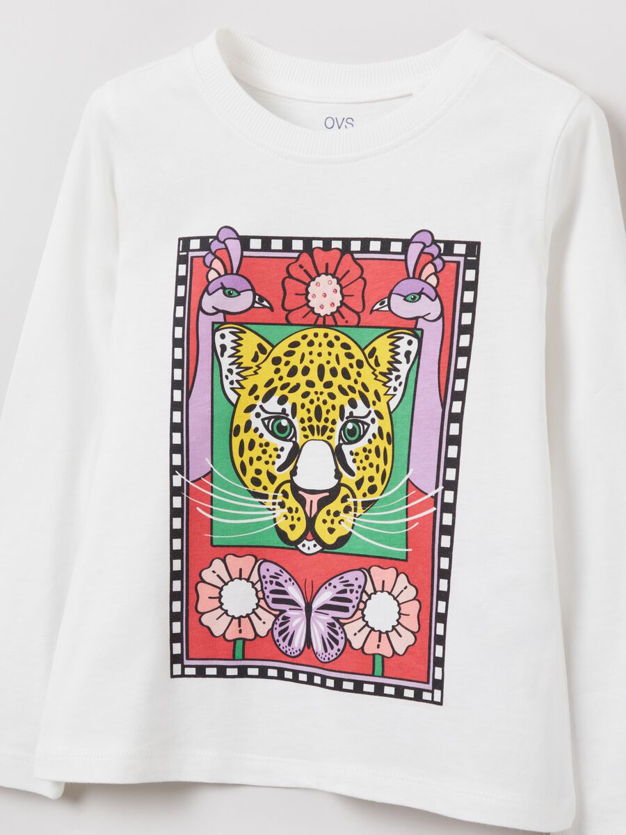 Long-sleeved T-shirt with print and diamanté design_2