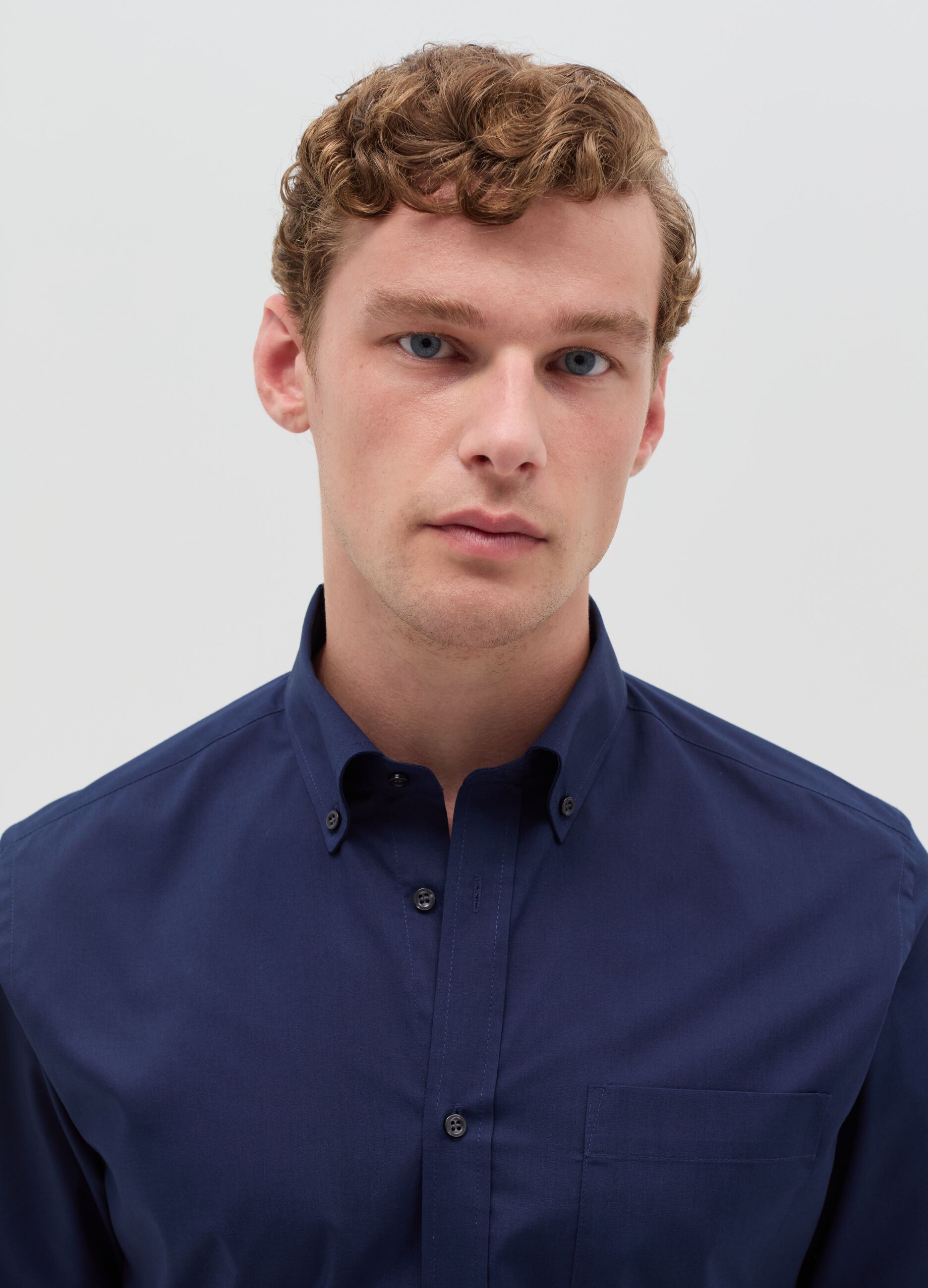 Regular-fit shirt with button-down collar