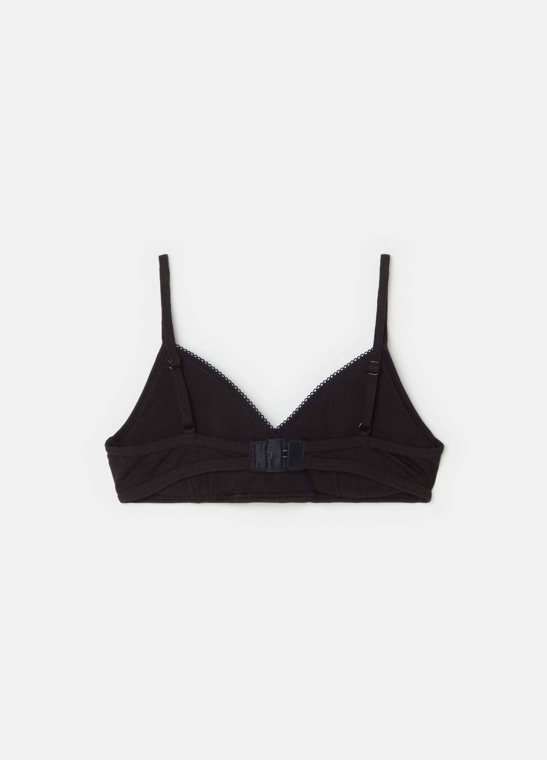 Semi-padded triangular bra