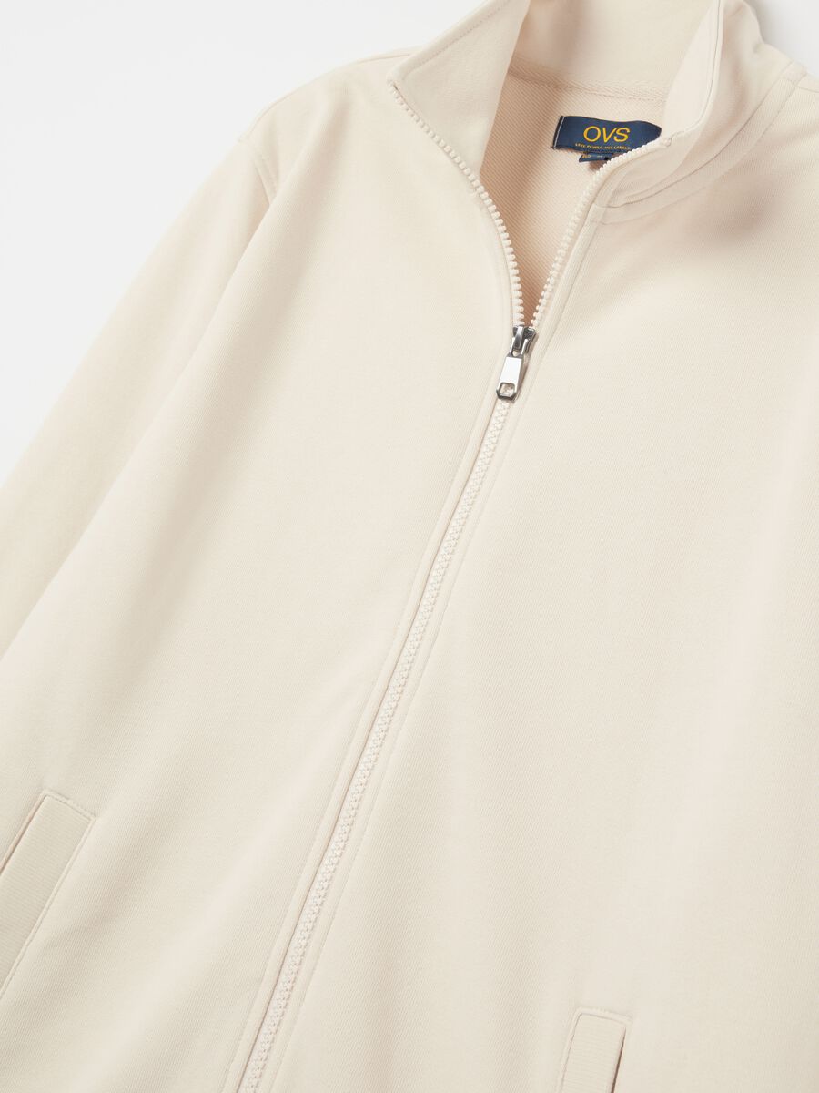 Full-zip sweatshirt in French terry with high neck_5