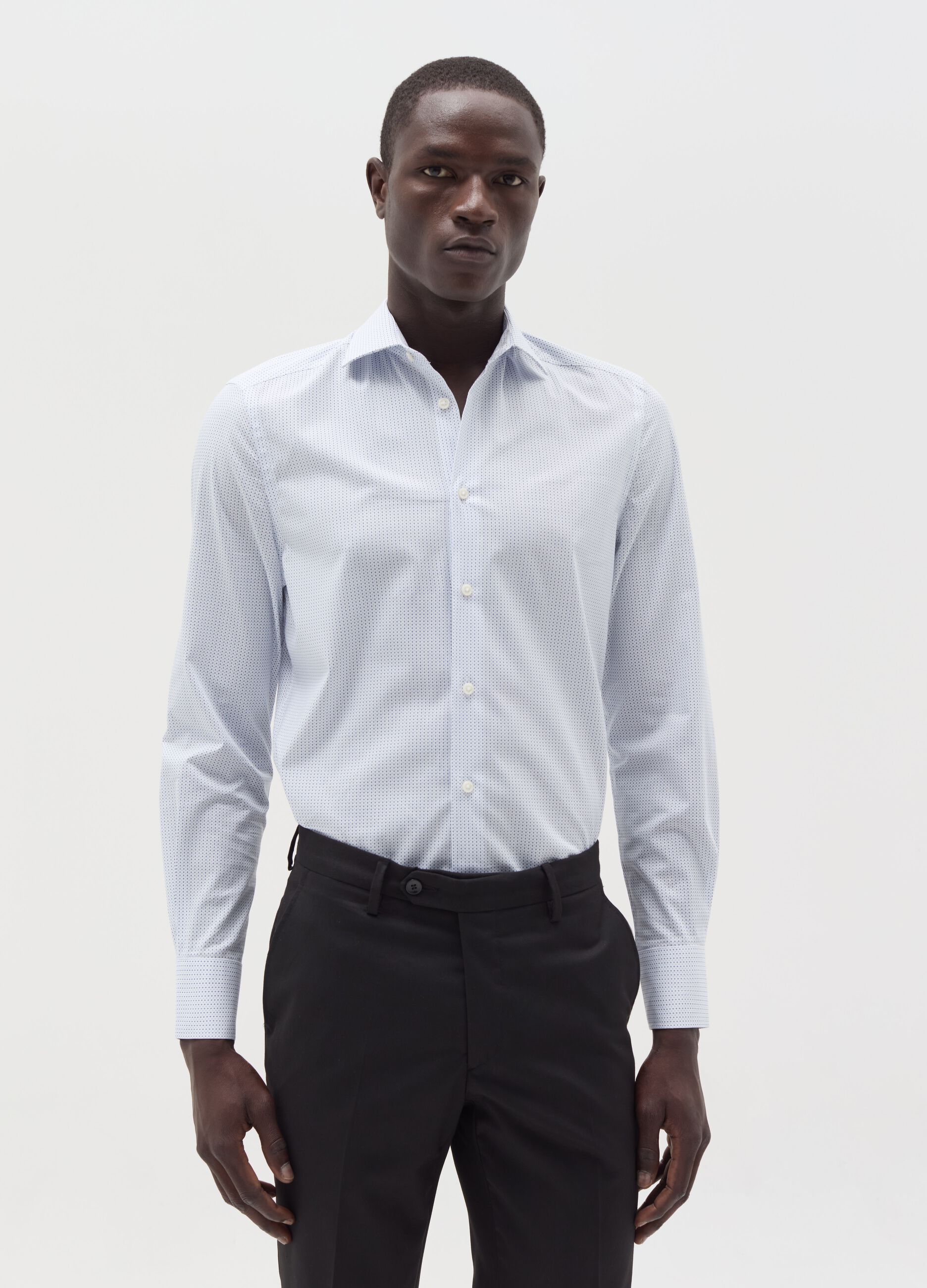 Slim-fit shirt with micro pattern