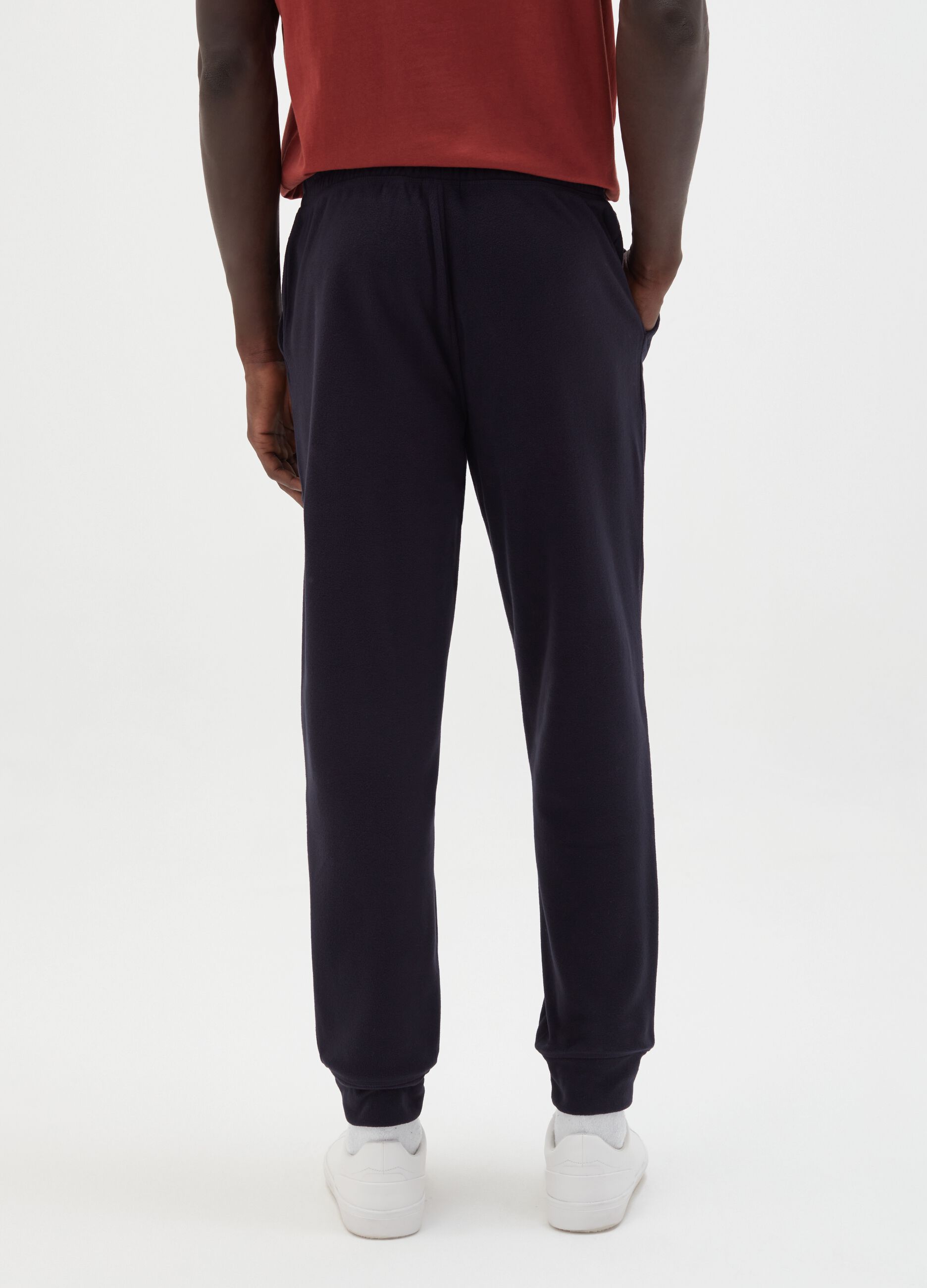 Fleece joggers with drawstring