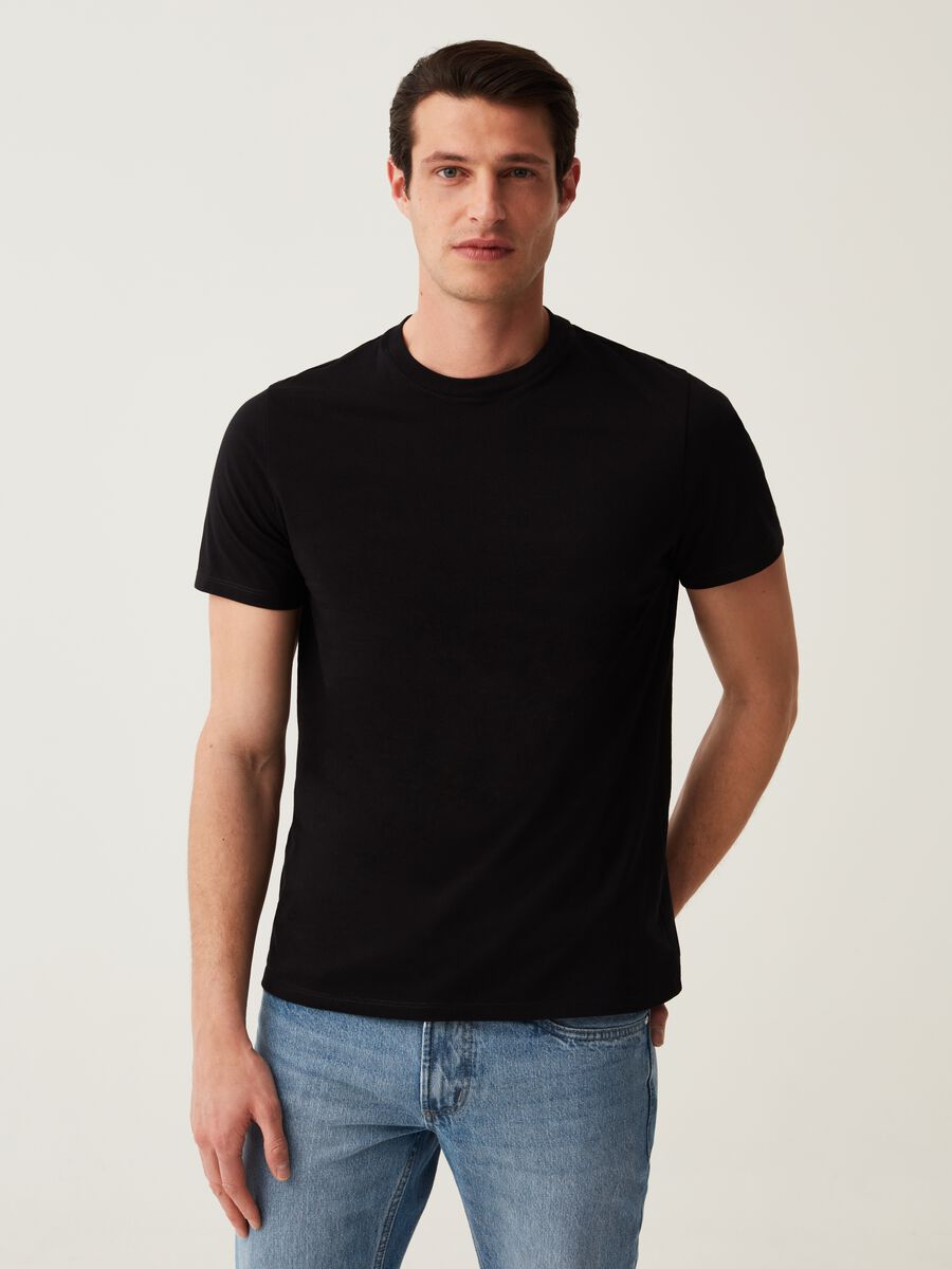 OVS Italian cotton T-shirt with round neck_0