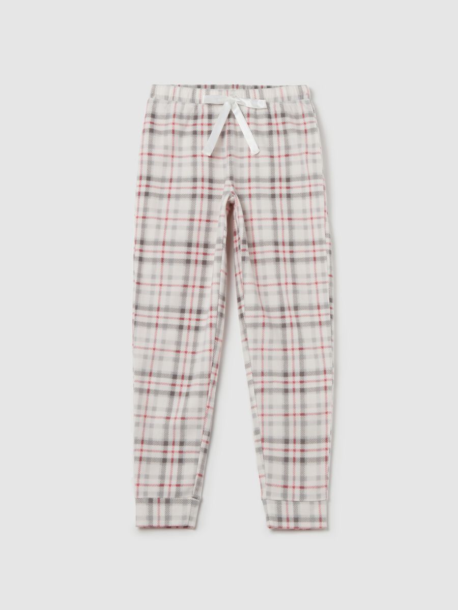 Fleece pyjama trousers with check pattern_4