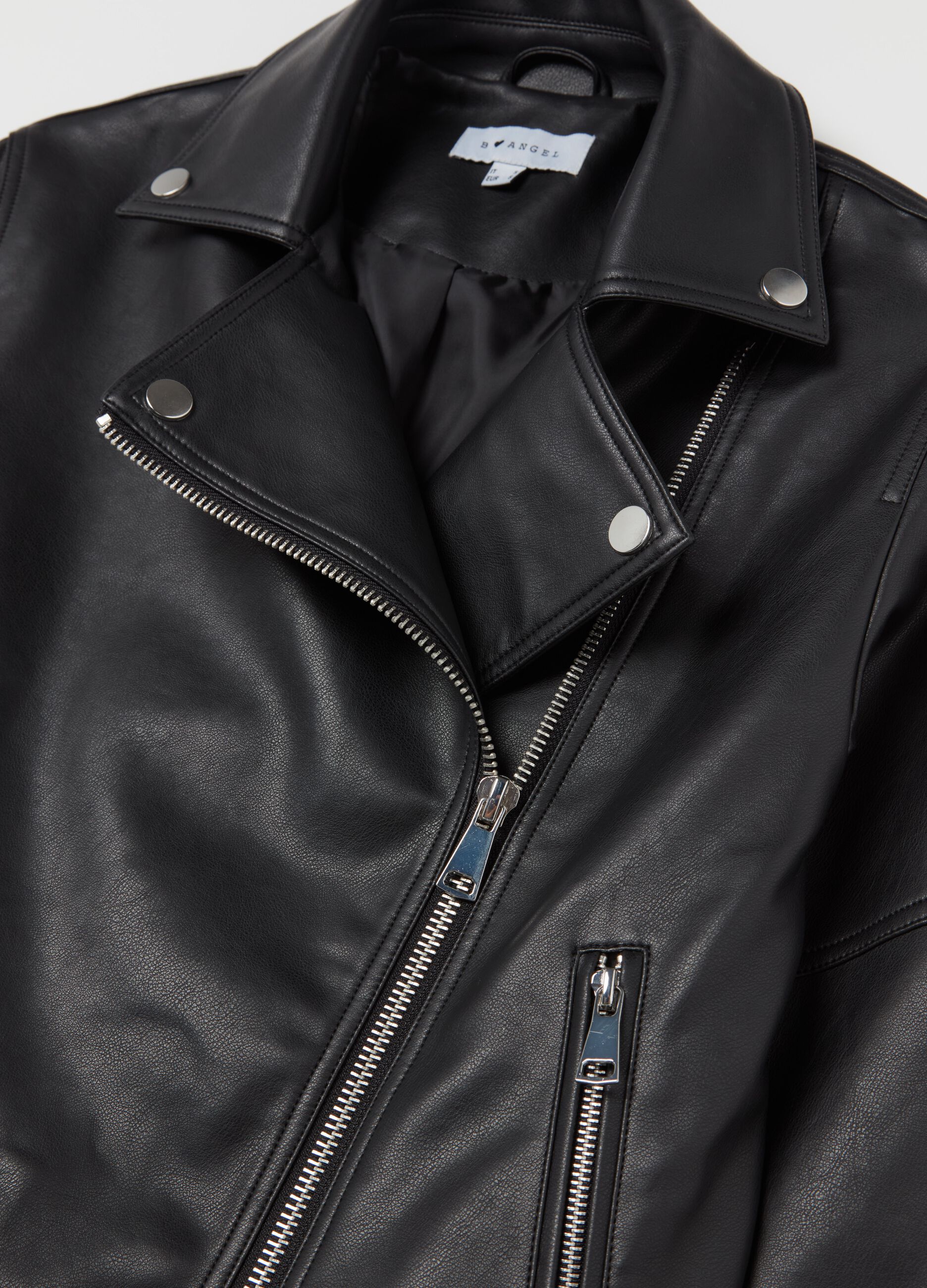 Oversized biker jacket with zip