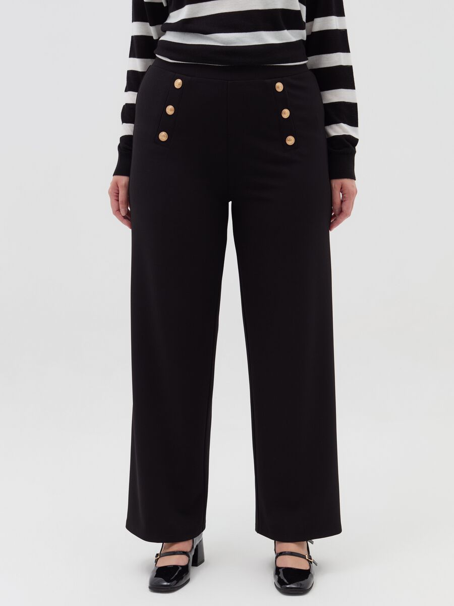 Wide trousers with buttons_1