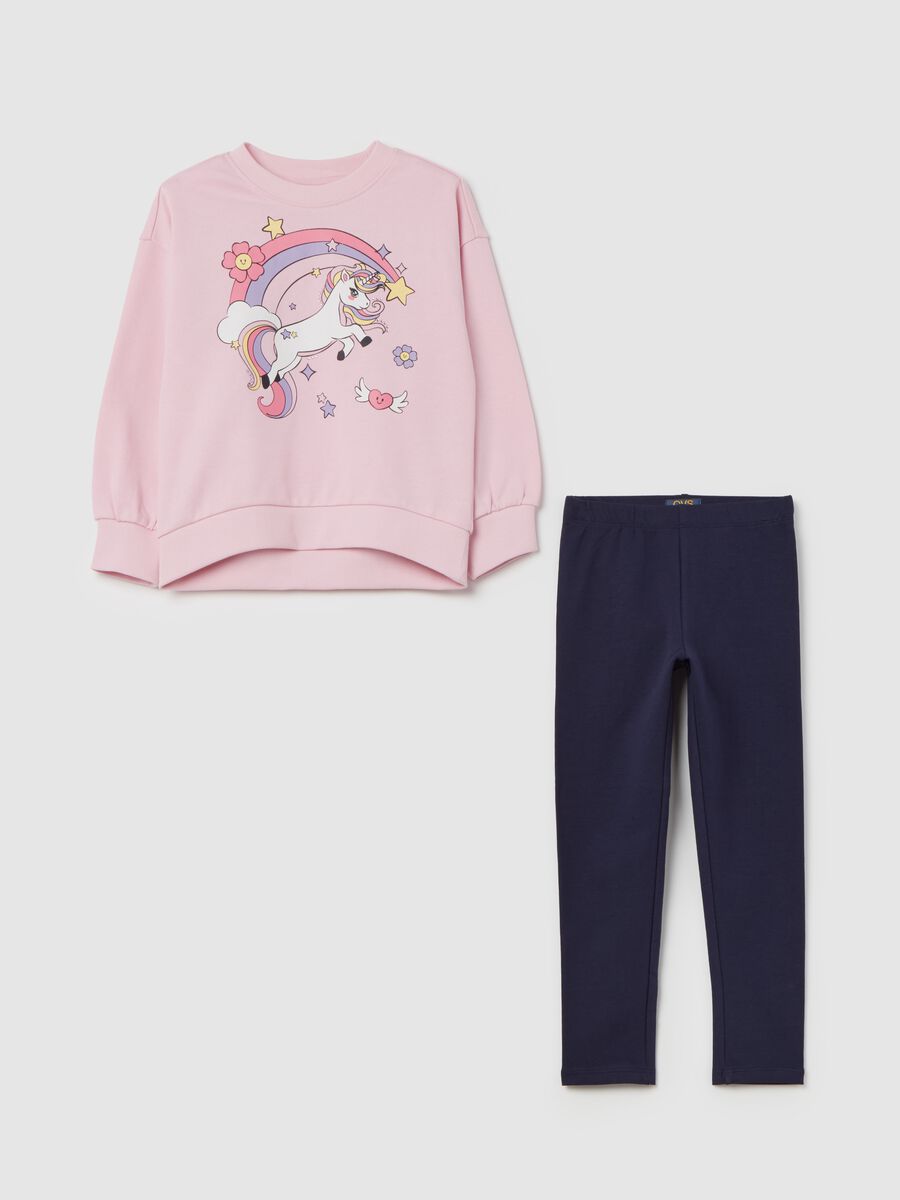 Jogging set con stampa unicorno_0