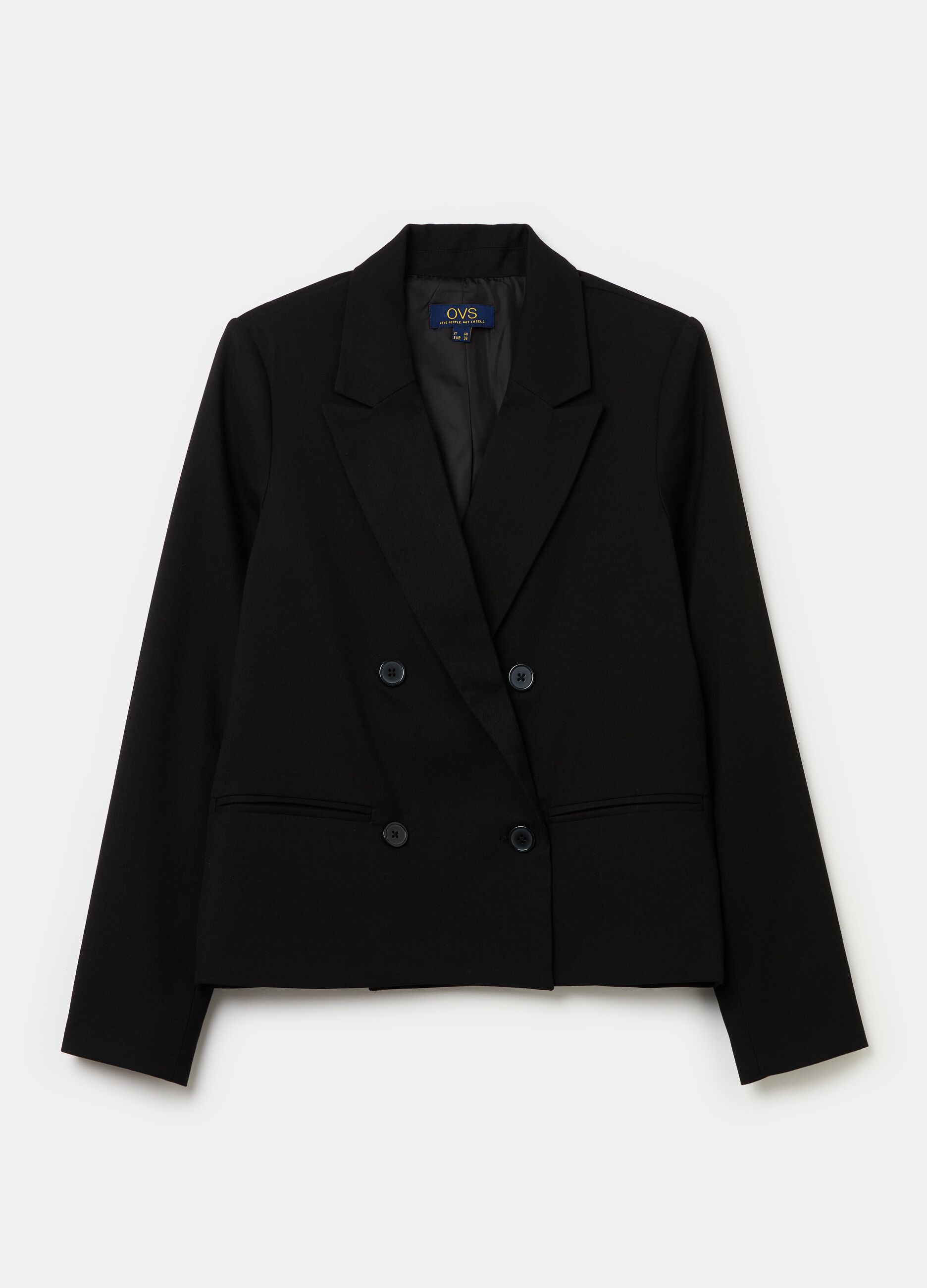 Solid colour double-breasted blazer