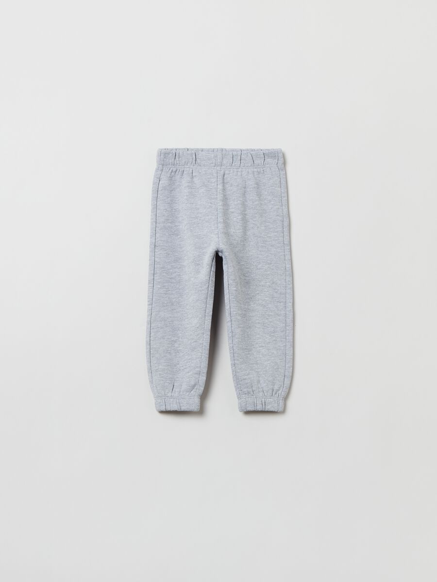 Fleece joggers with elasticated edging_1