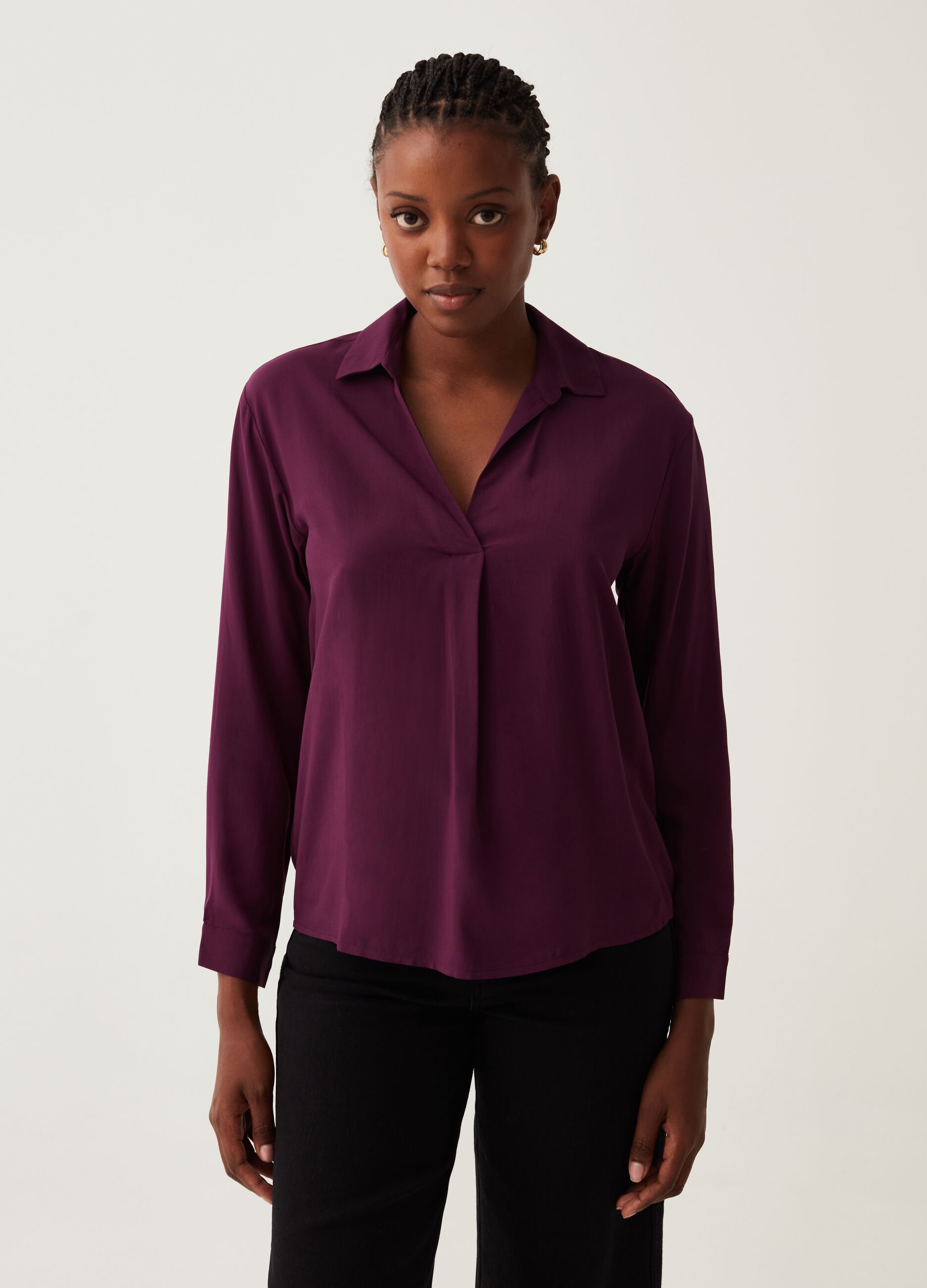 Viscose blouse with dart