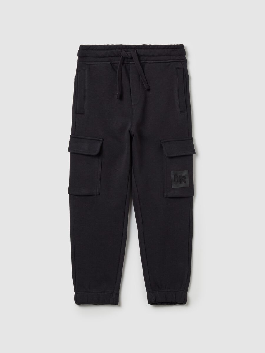 Cargo joggers in fleece with drawstring_0