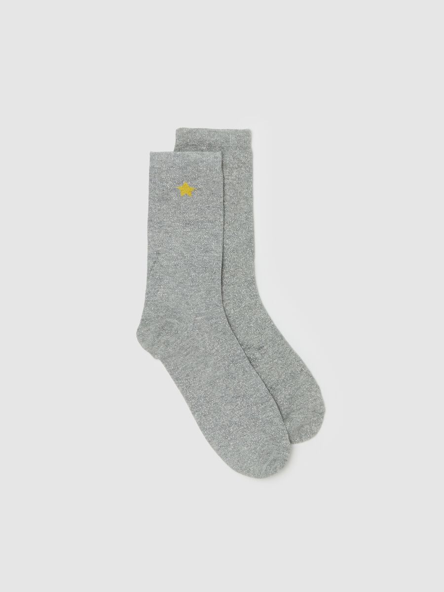 Short socks in lurex with small star_2