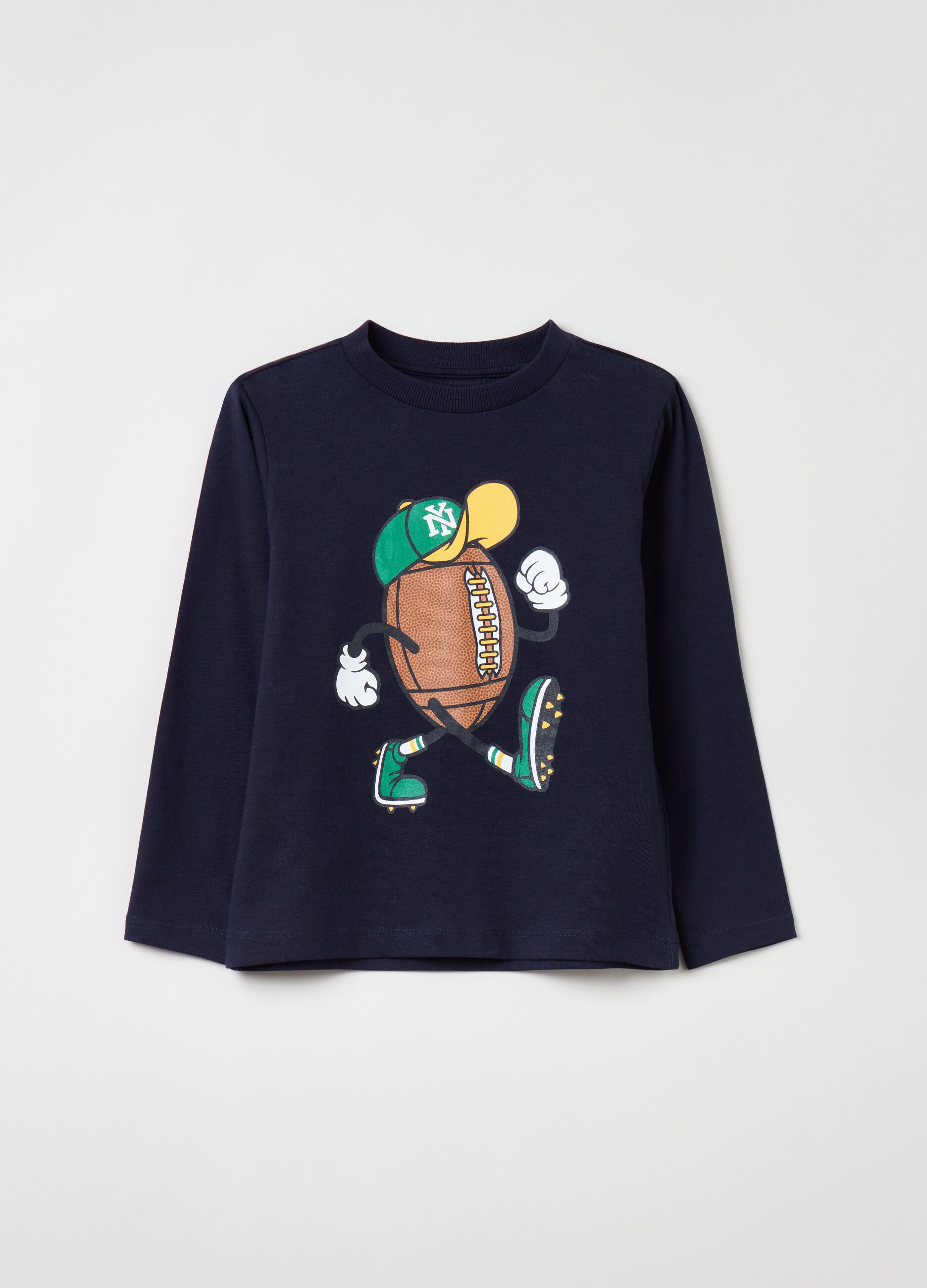 Long-sleeved T-shirt with ball print