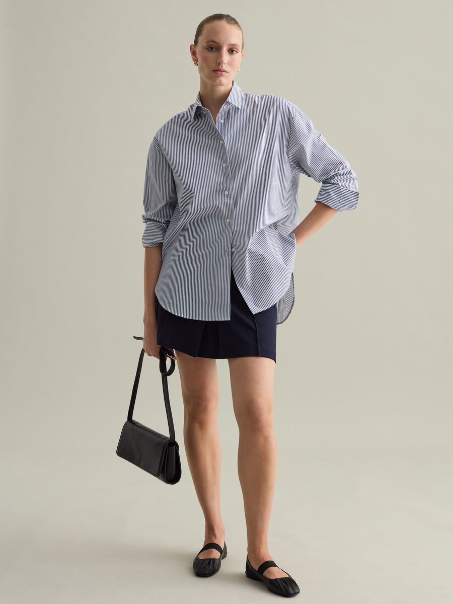 Contemporary shirt in striped cotton_0