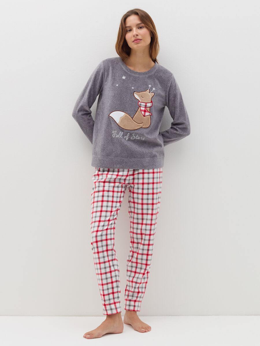 Velour pyjamas with "Full of Stars" embroidery_0