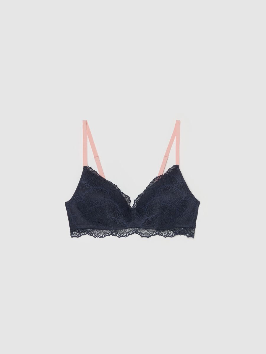 Ele two-tone lace bra without underwiring with cup_4