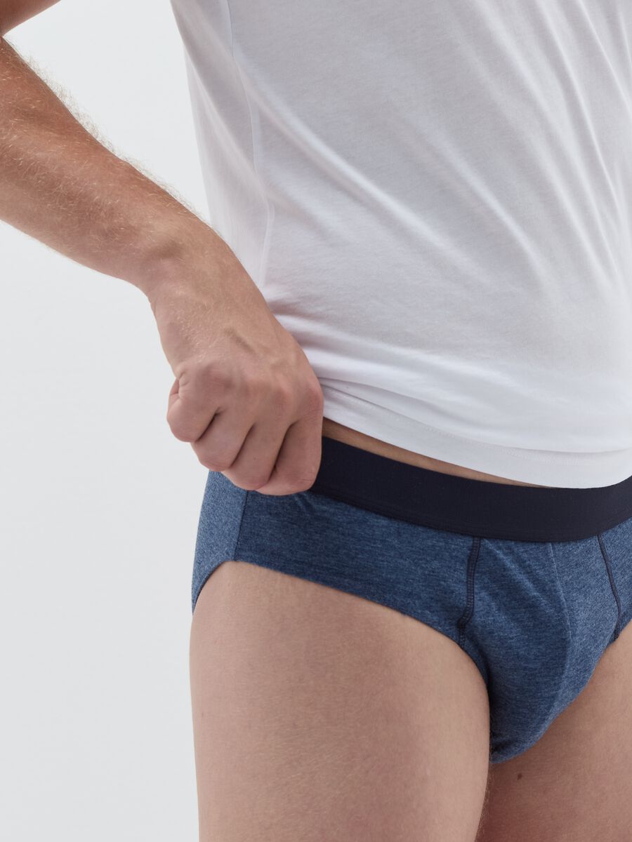 Five-pack briefs in organic cotton with external elastic_4