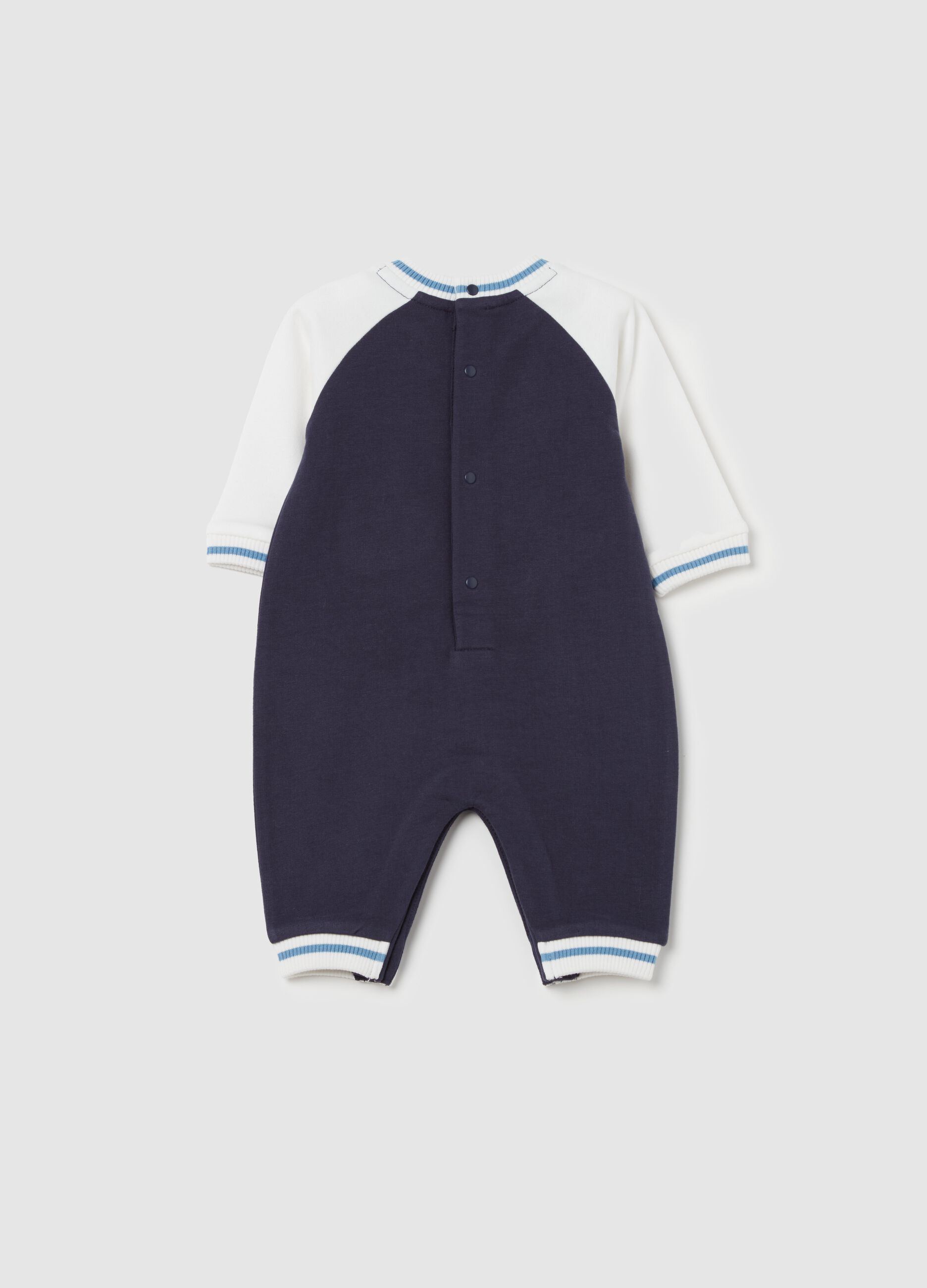 Tutina in cotone bio con patch Topolino