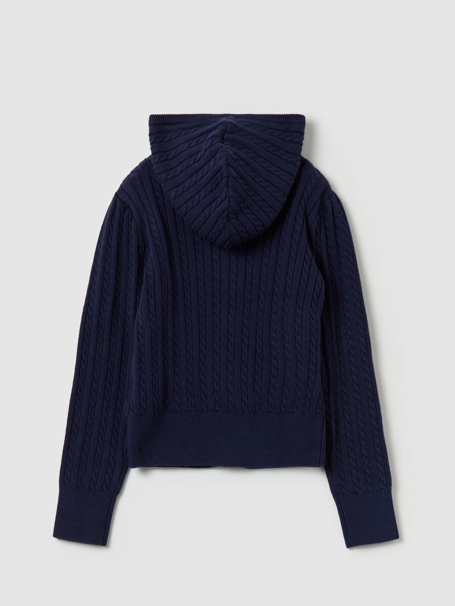 Cable-knit full-zip cardigan with hood_1