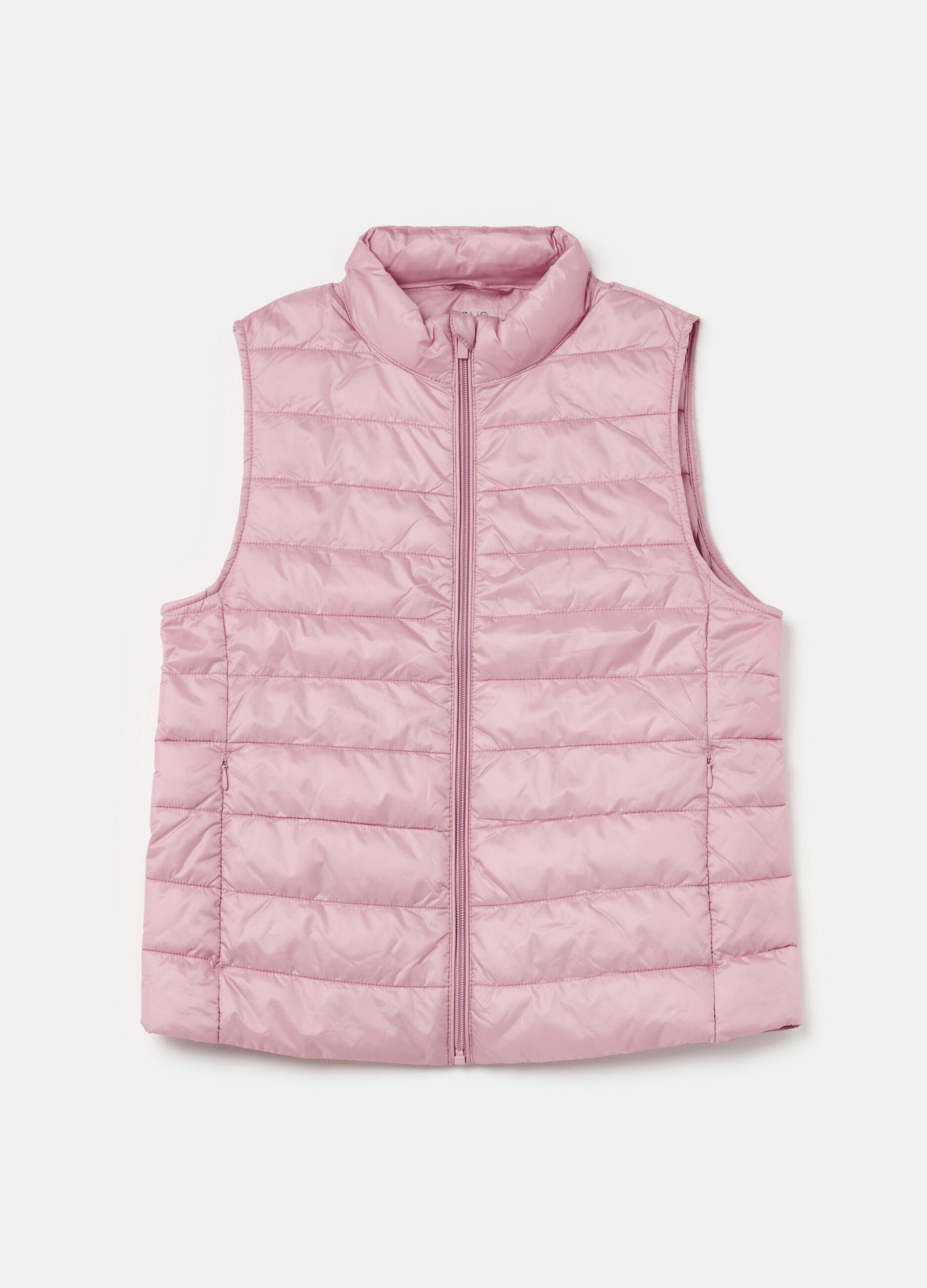 Ultralight gilet with high neck