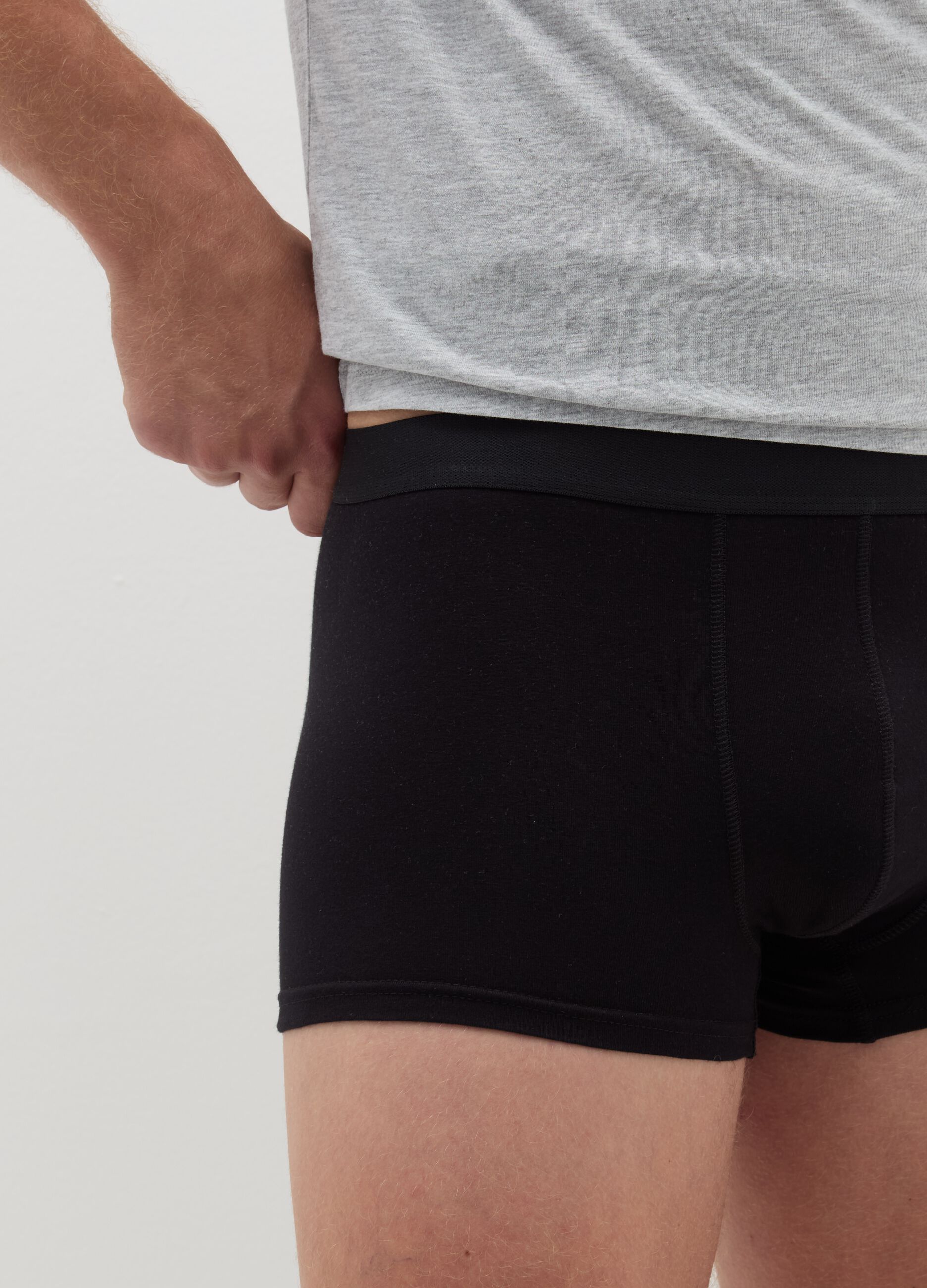 Five-pack boxer shorts with external elastic