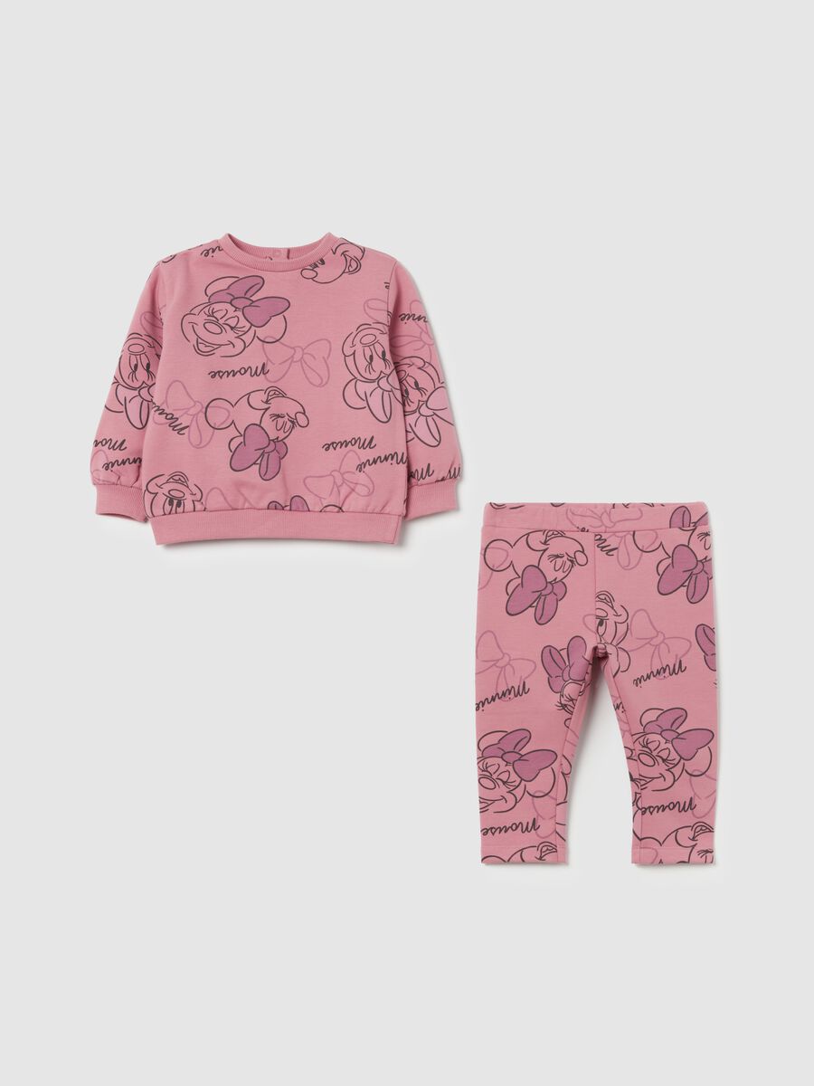 Jogging set in cotone bio con stampa Minnie_0