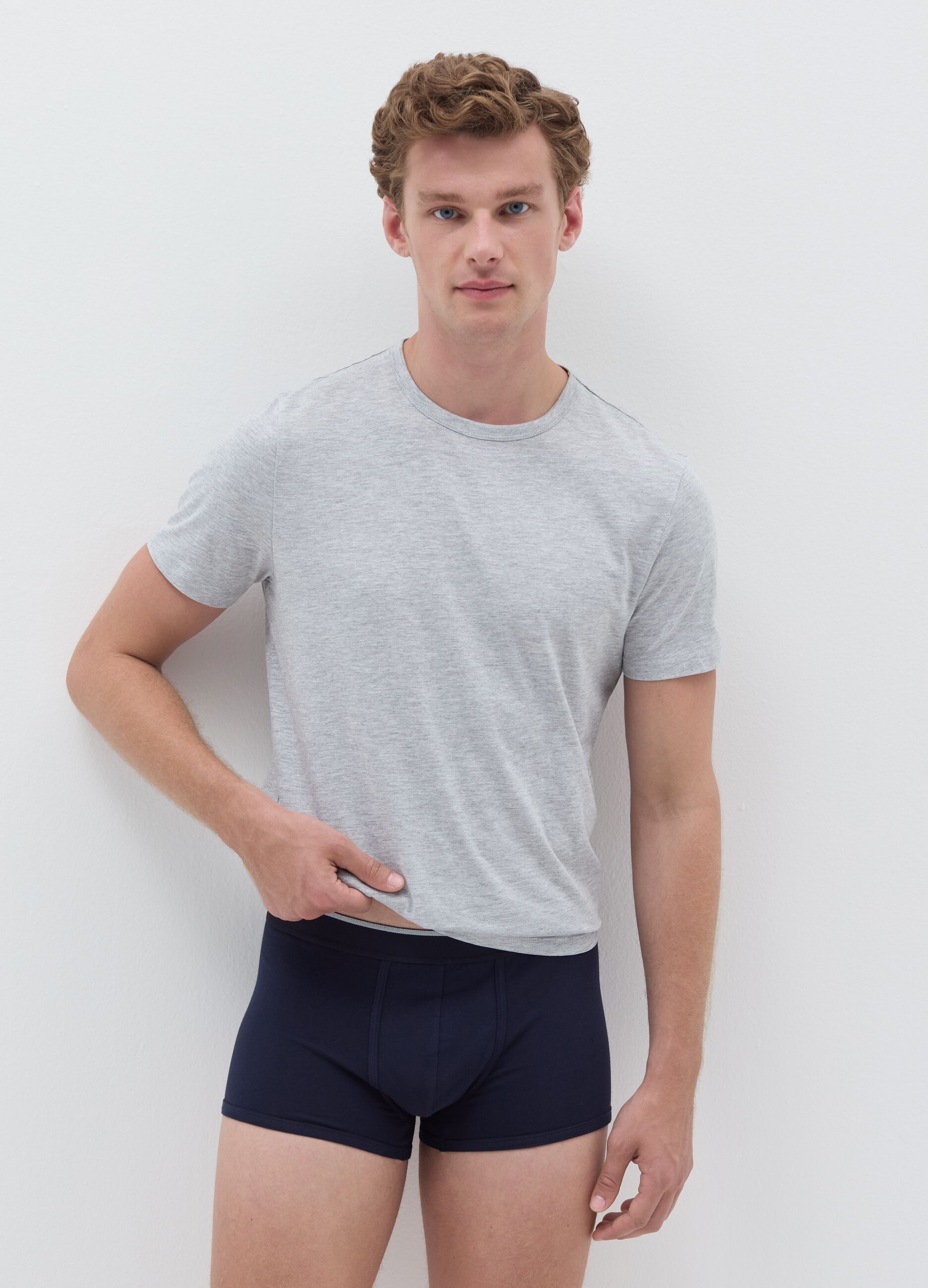 Three-pack boxer shorts with contrasting piping