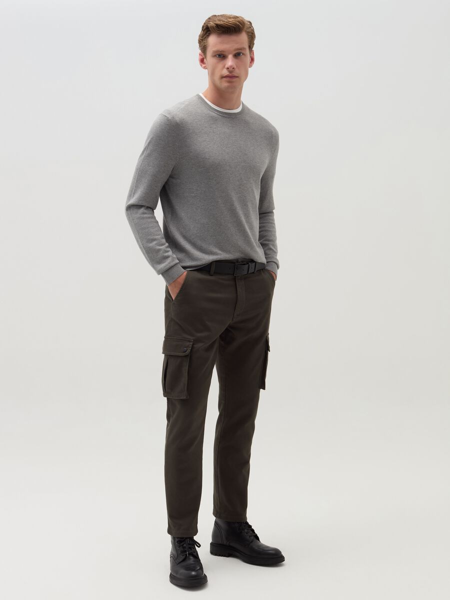 Cargo trousers in stretch cotton_0