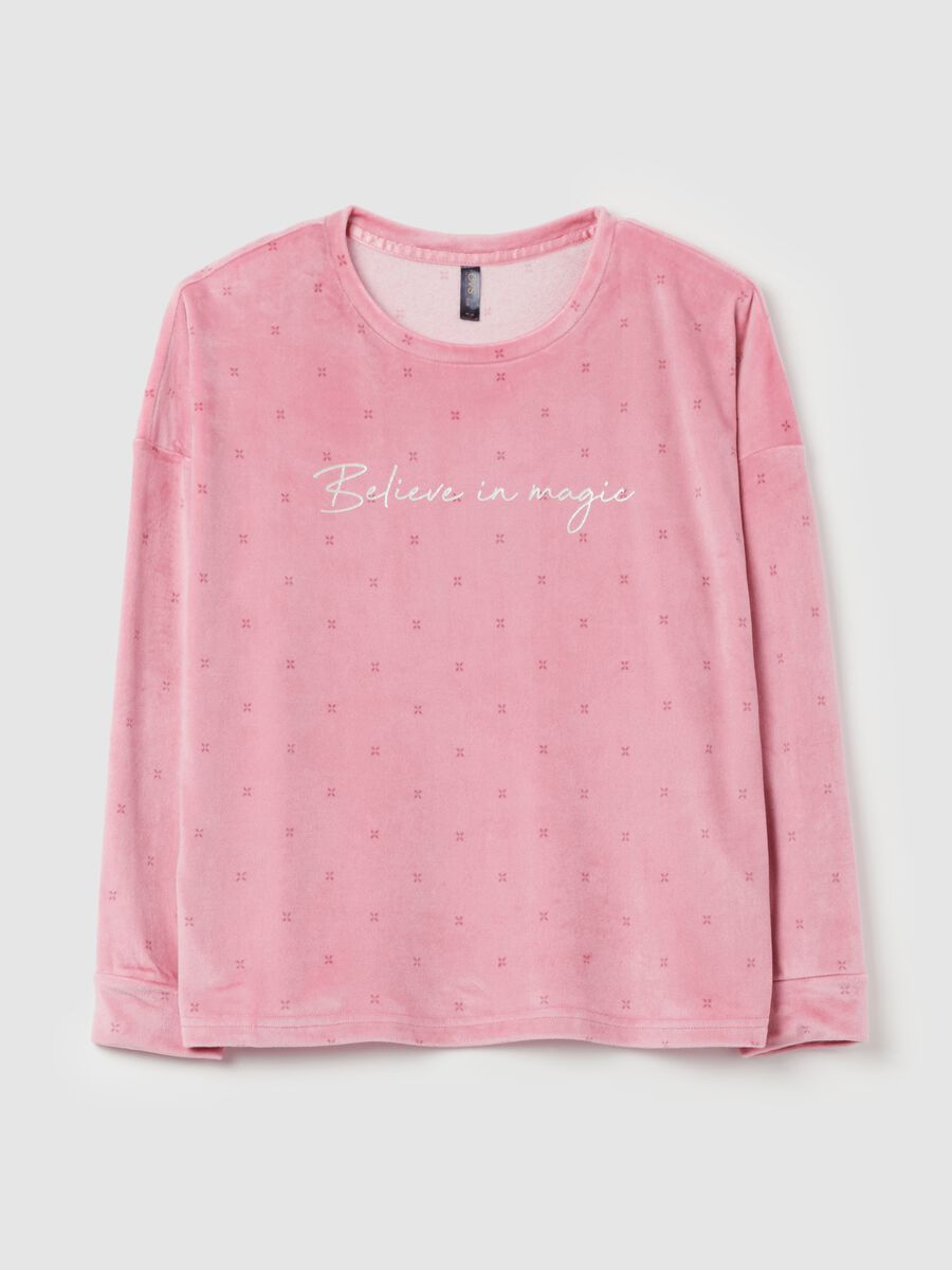 Top pigiama in velour stampa "Believe in Magic"_4