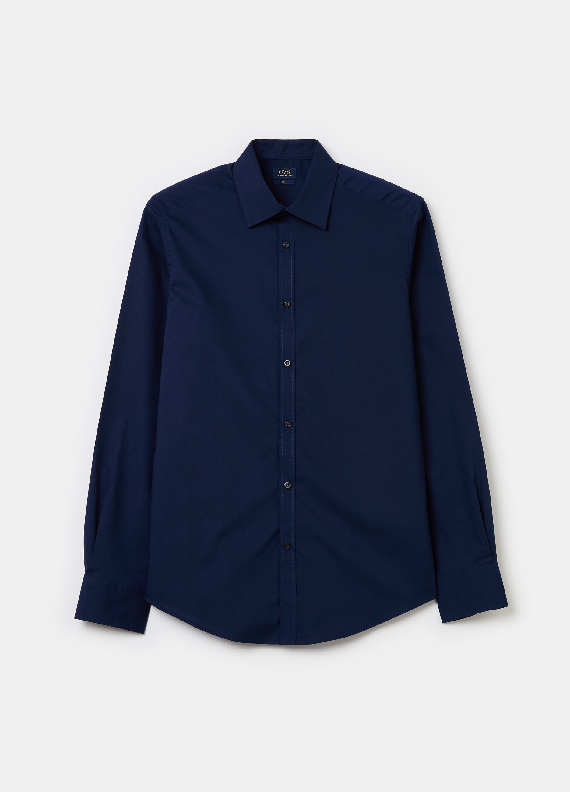 Solid colour slim fit shirt