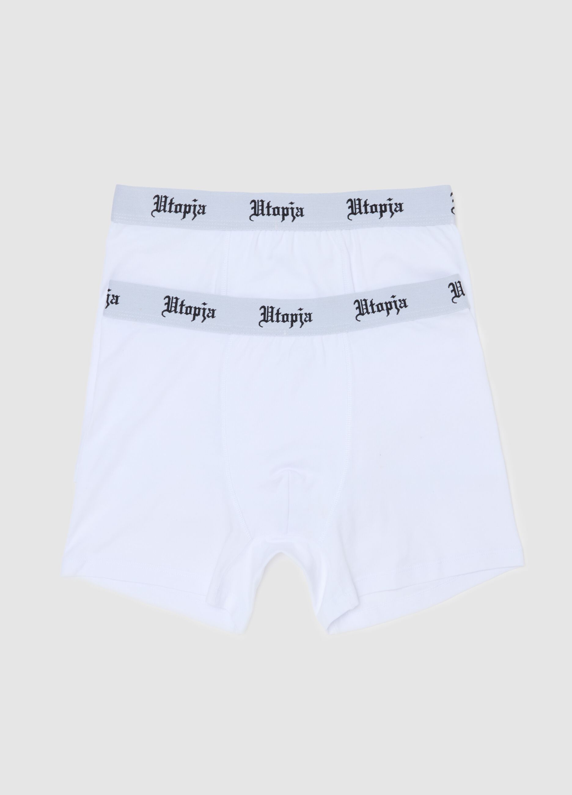 Bipack Boxer With External Elastic Band White