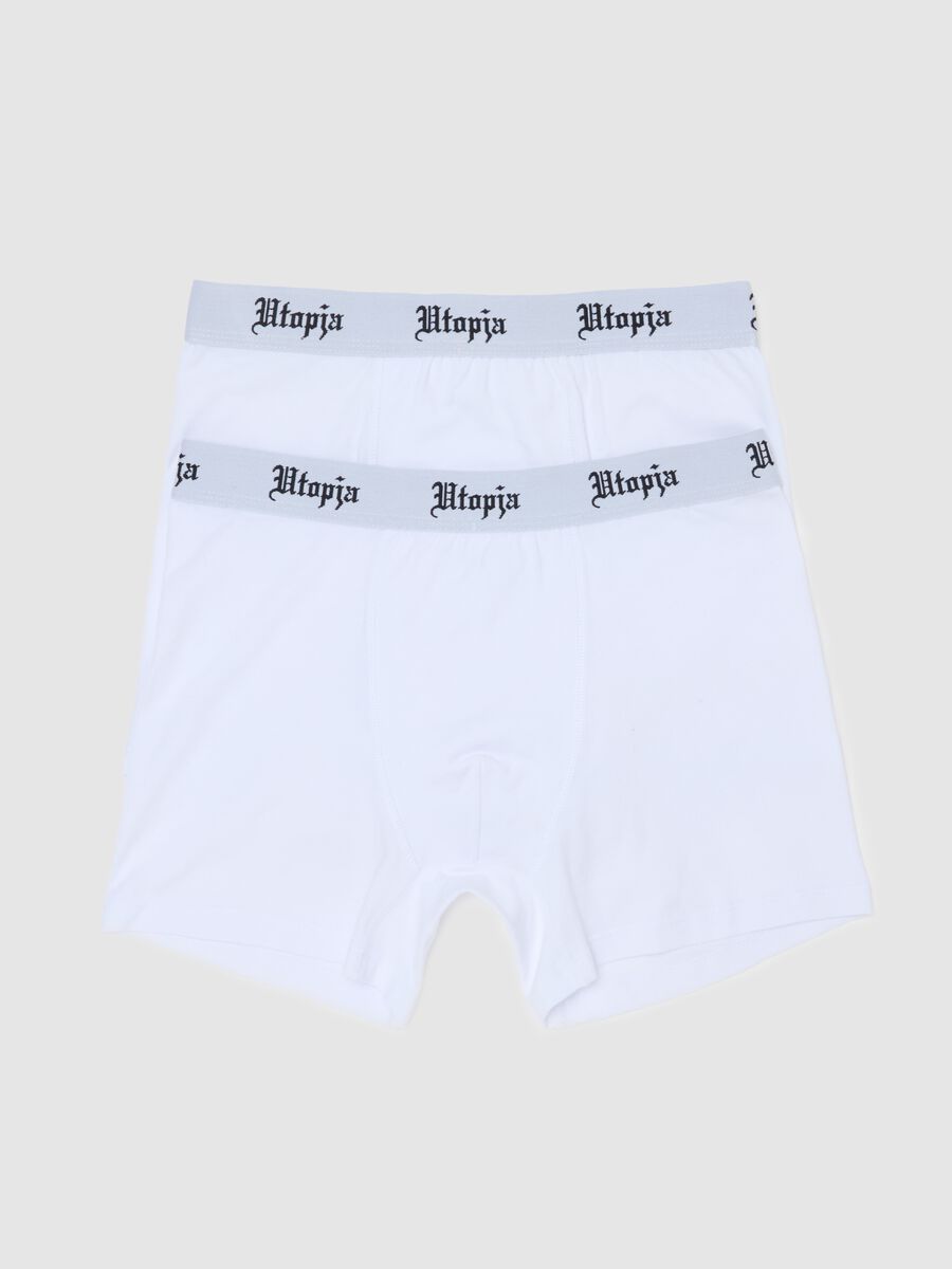 Two-pack Boxers With External Elastic Band White_0