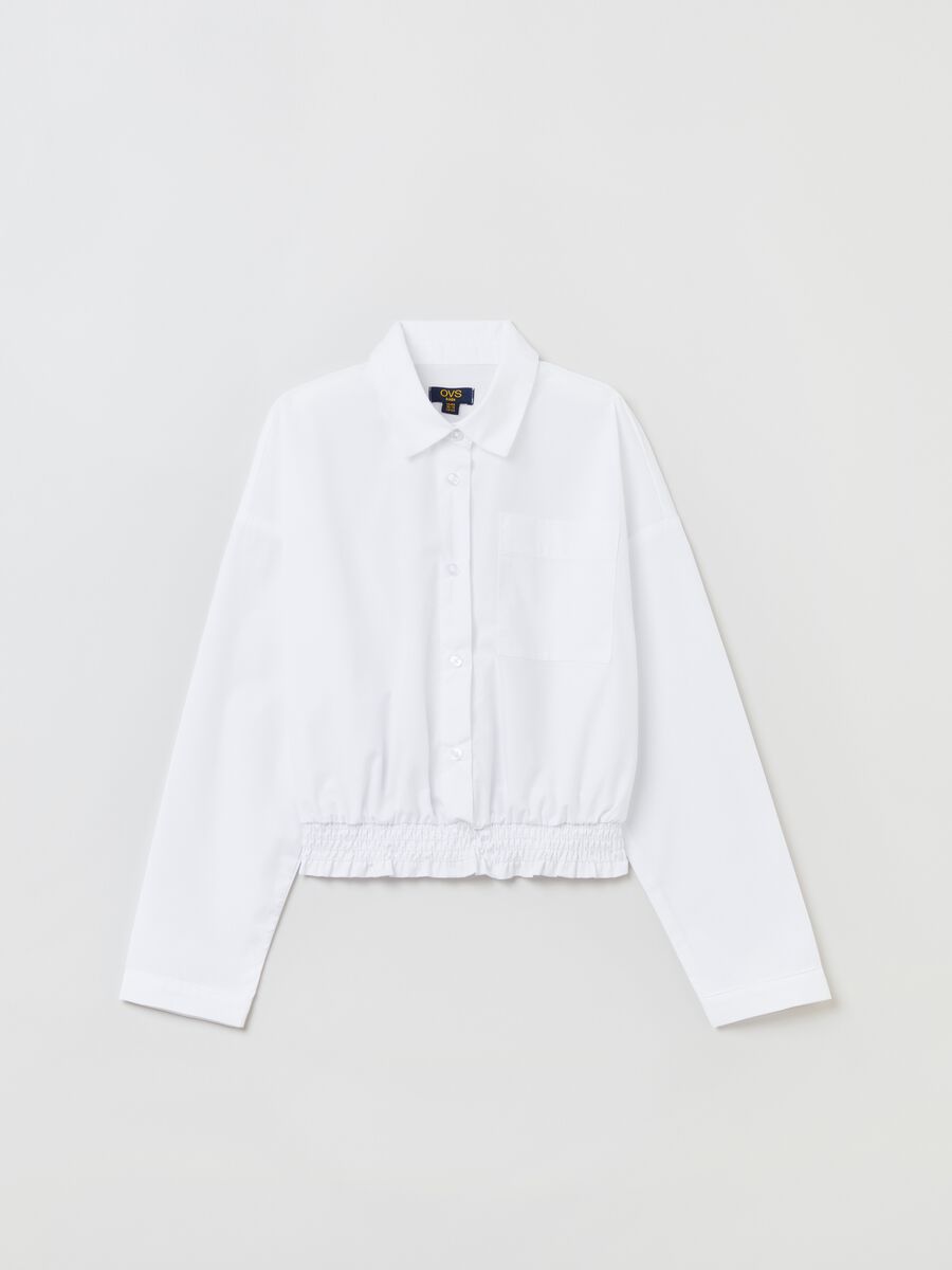 Shirt with smock stitch waist_0