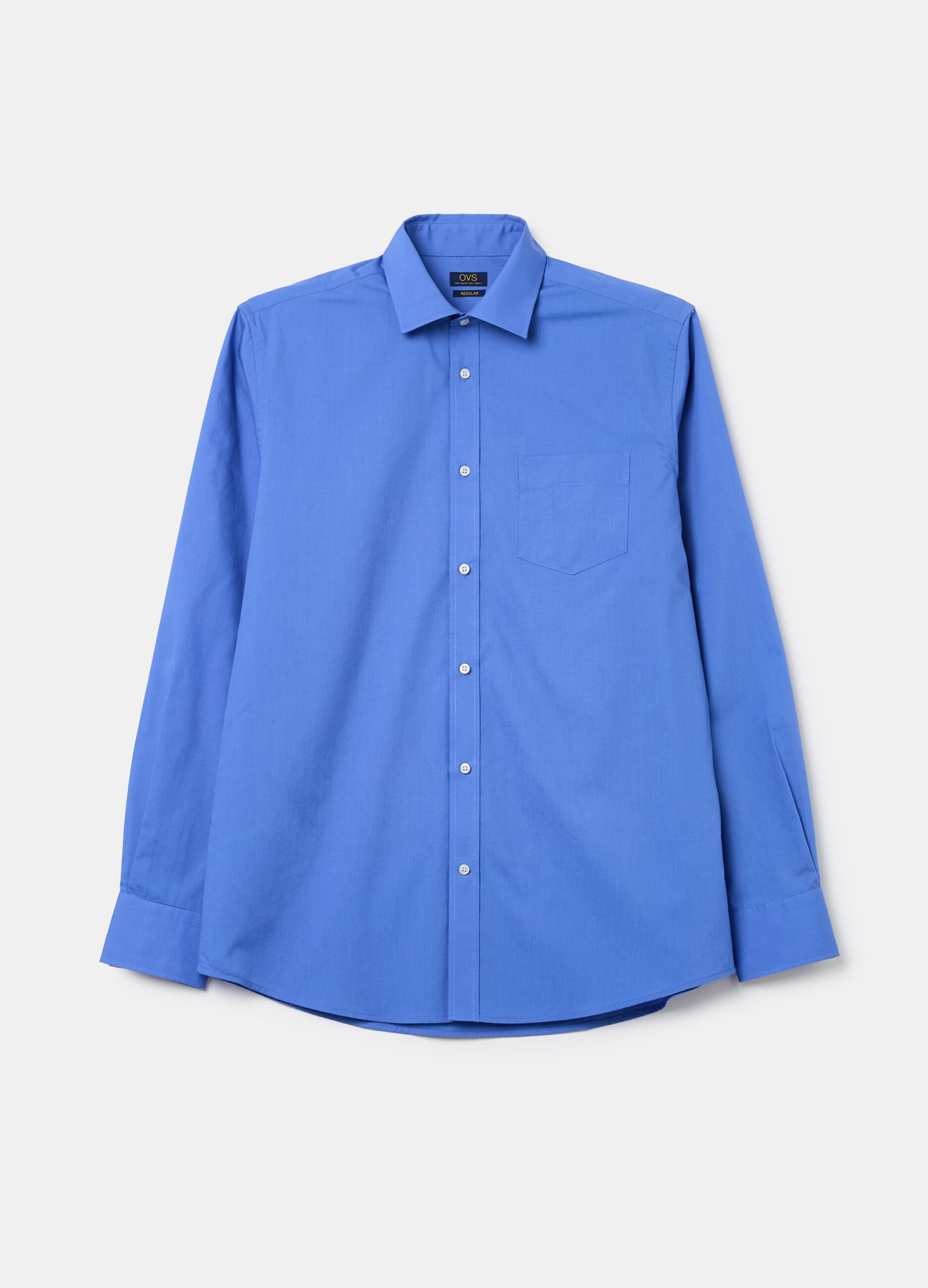 Solid colour, regular-fit shirt