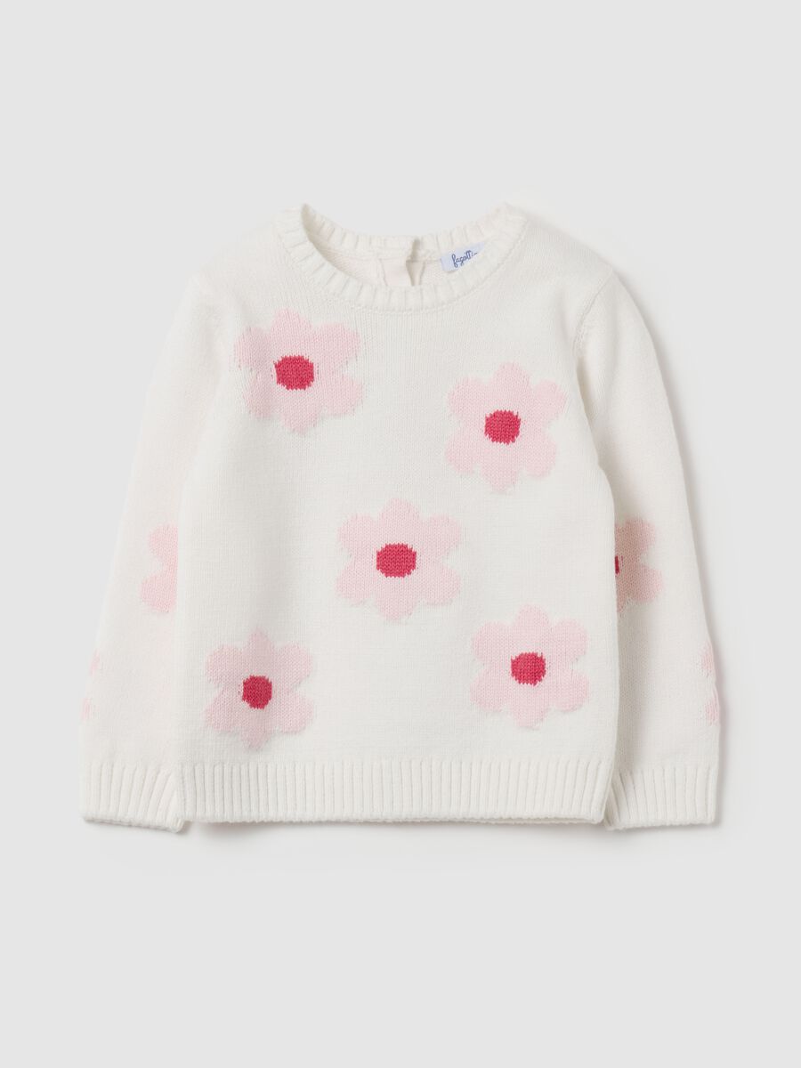 Pullover con disegno fiori jacquard_0